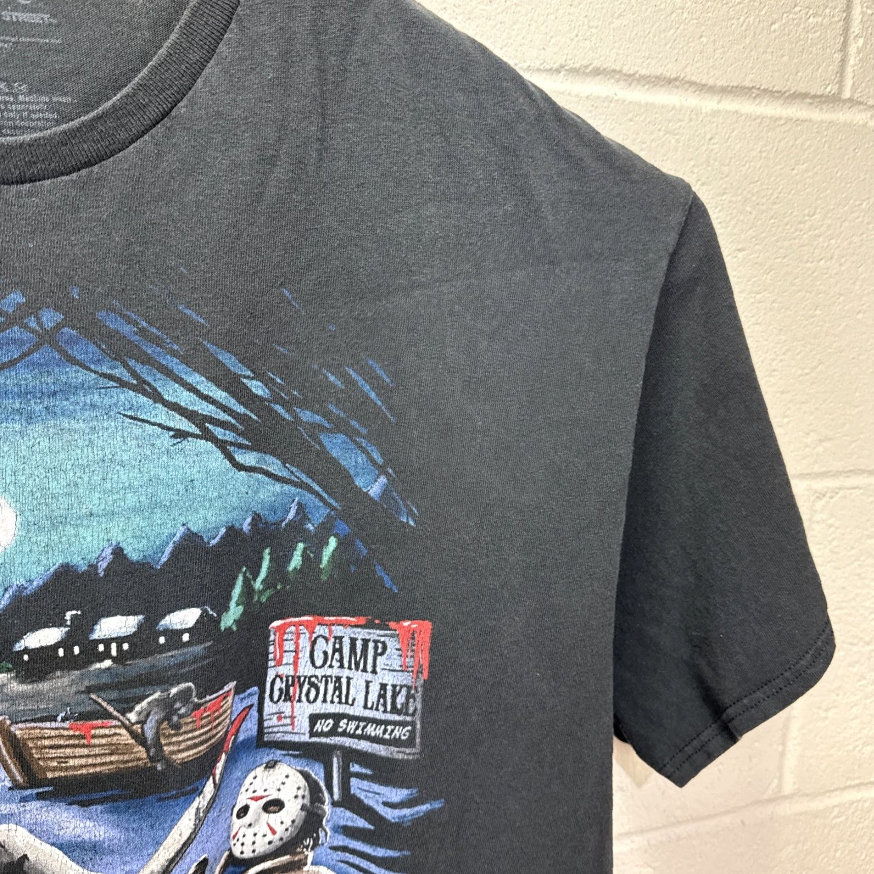 Vintage NIGHTMARE ON ELM STREET Freddy Jason T-Shirt 2XL Black Horror Slasher Mens Size US XXL / EU 58 / 5 - 6 Thumbnail