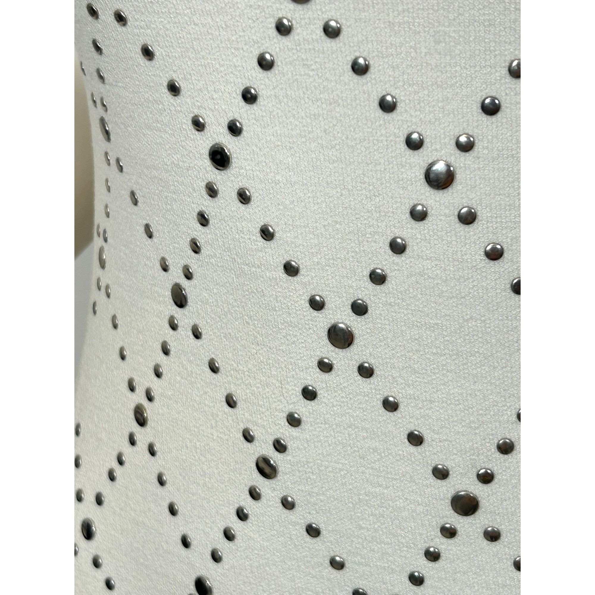 Zara Zara Women’s Mini Dress S White Knit Silver Studded High Nec Size S / US 4 / IT 40 - 8 Thumbnail