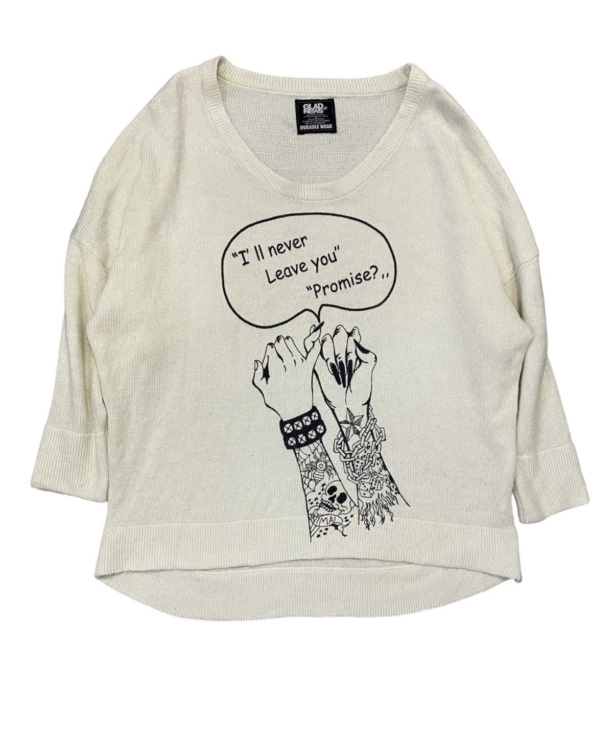 Vtg Glad News Japan Punk Make a Promise knitwear