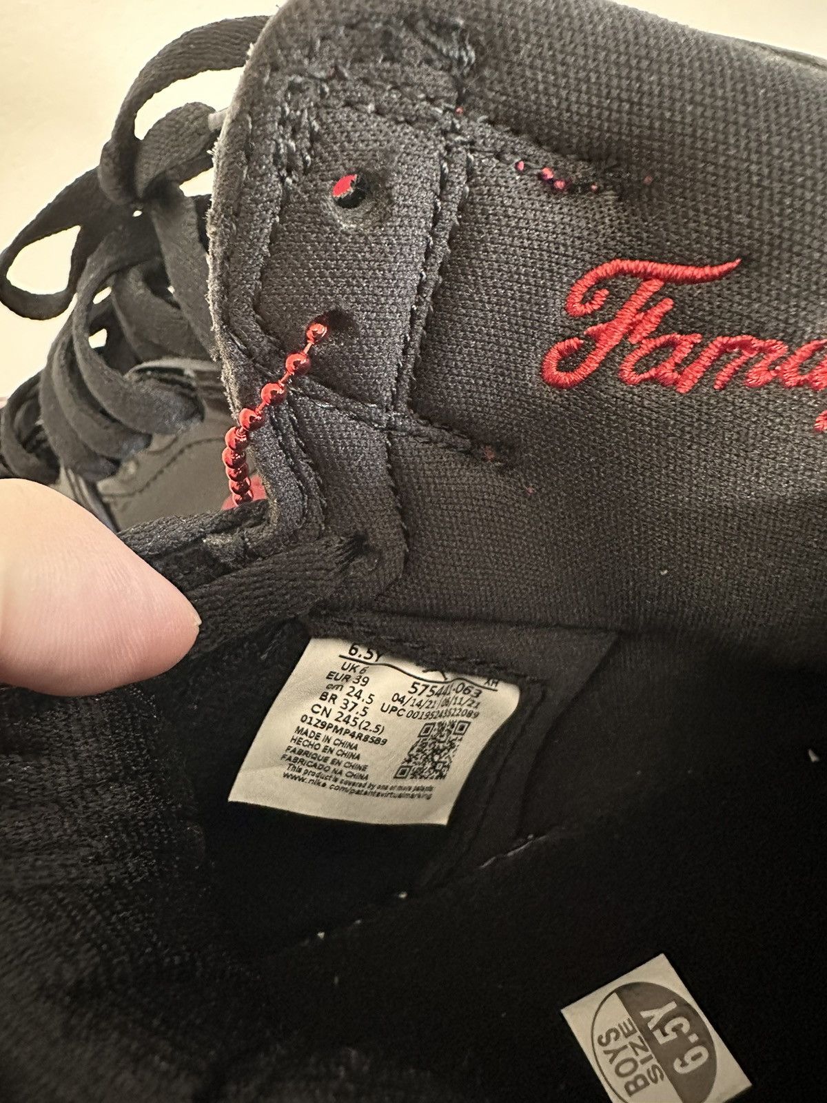 Jordan Brand × Nike Jordan 1 Retro High OG Patent Bred Size US 6.5 / EU 39-40 - 6 Thumbnail