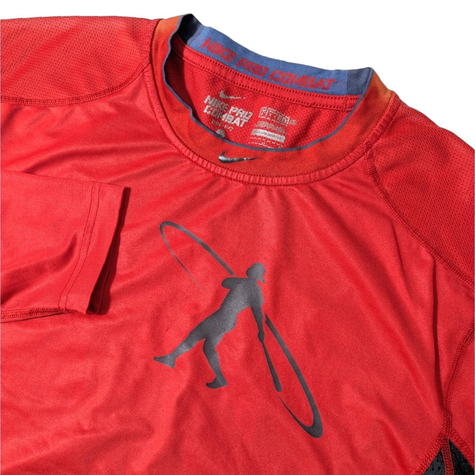 Nike Nike Pro Combat Elite Shirt Men Large Red Fitted Long Sleeve Crew Neck Breathable Moisture Wicking Nike Logo Griffey Swingman 90s? Size US L / EU 52-54 / 3 - 1 Thumbnail