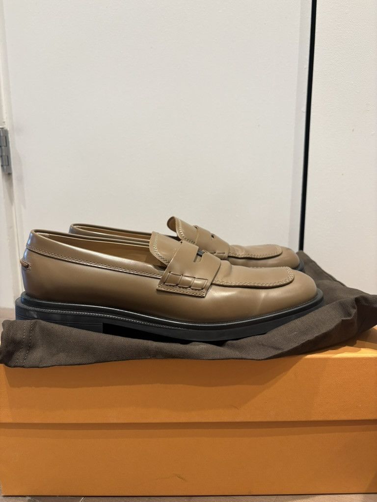 Tod's Tod's Butterscotch Olive Leather Penny Loafers Size US 11 / EU 44 - 8 Thumbnail