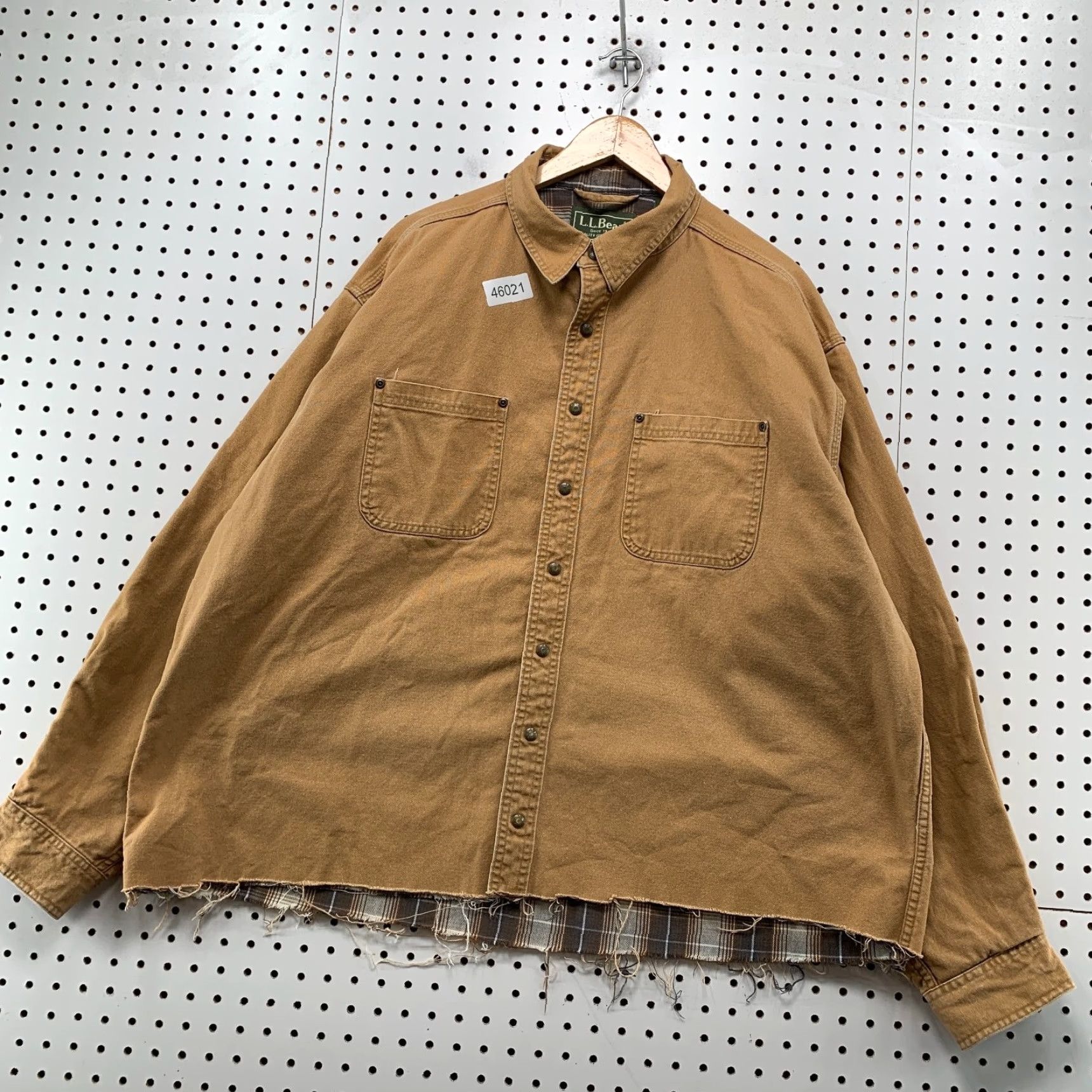 Vintage LL Bean Canvas Snap Jacket Mens 2XL Cropped Flannel Lined Shacket Workwear Jacket Size US XXL / EU 58 / 5 - 2 Thumbnail