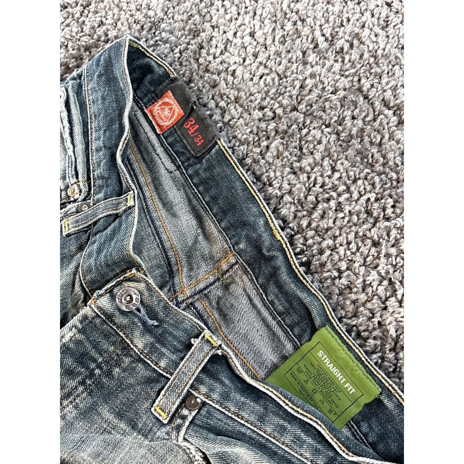 Gap GAP Jeans Men's Size 34x32 Blue Denim Button Fly Relaxed Fit 5-Pocket Distressed Cotton Size US 34 / EU 50 - 5 Thumbnail