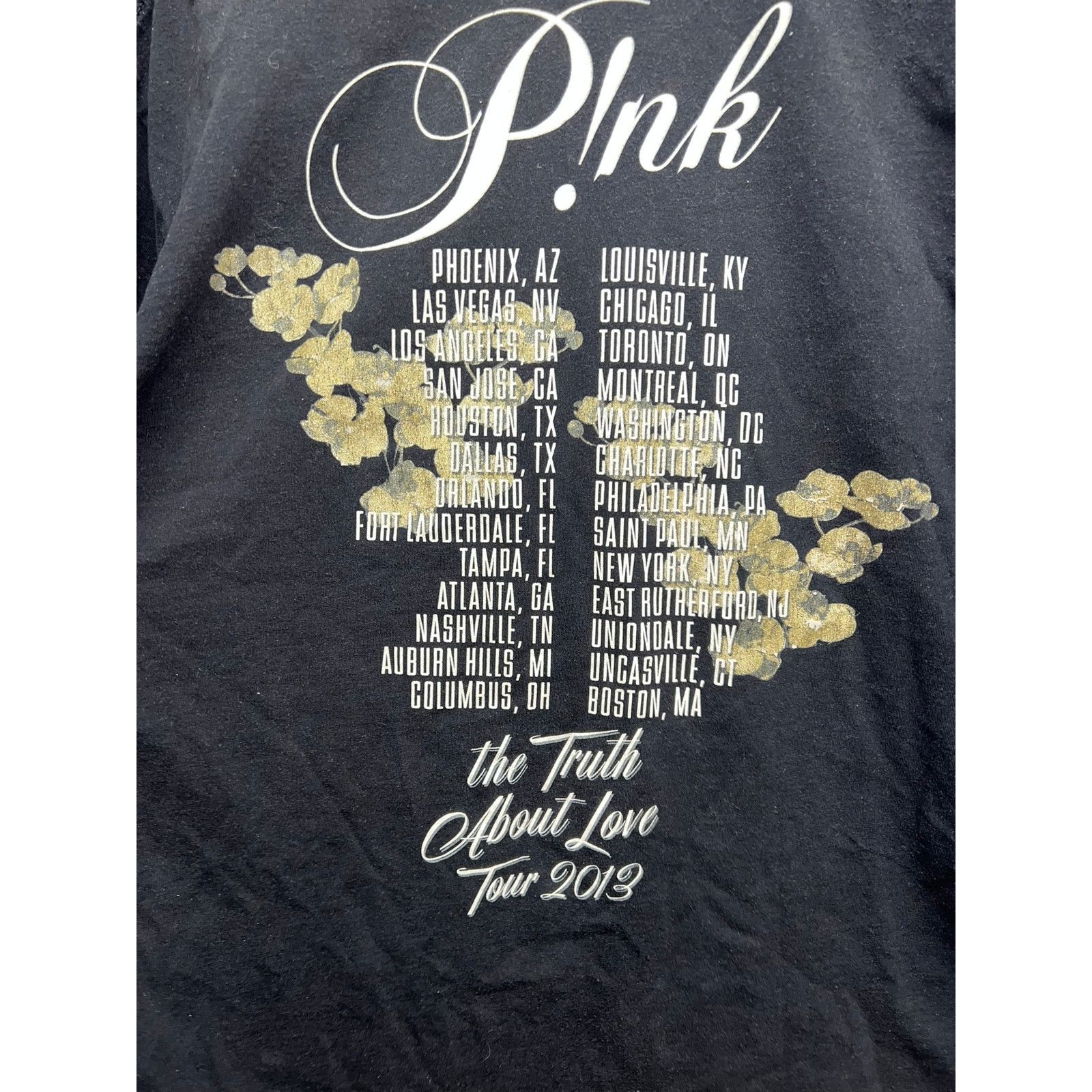 Pink Pink The Truth About Love Tour Shirt Black Tee 2013 Large Size US L / EU 52-54 / 3 - 9 Thumbnail