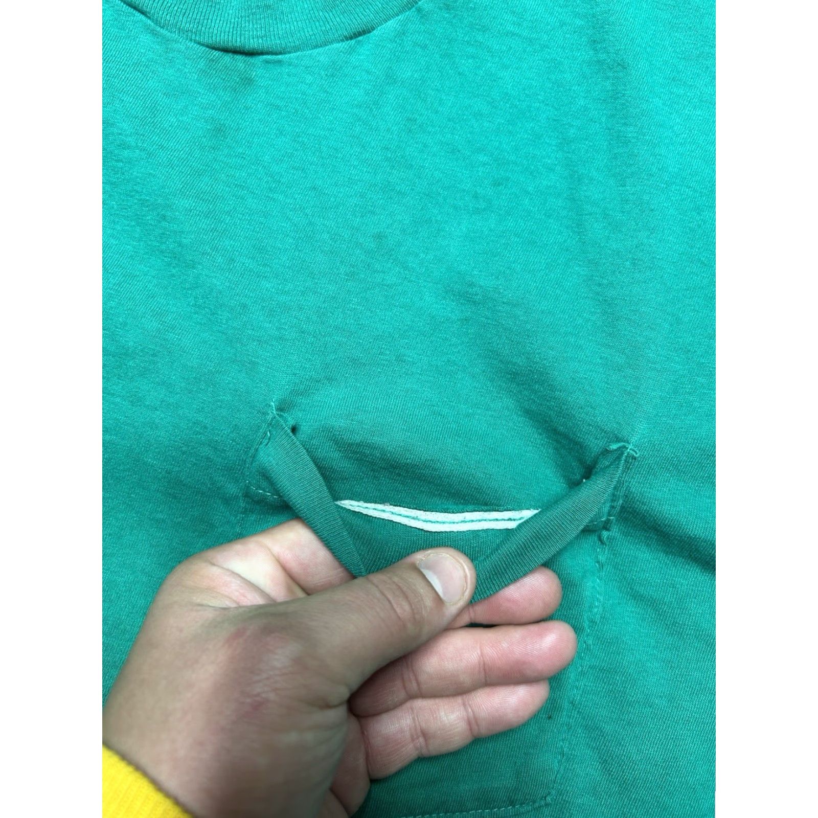 Fruit Of The Loom VINTAGE 80s Fruit of the Loom T-Shirt Pocket Blue XL Men Size US XL / EU 56 / 4 - 4 Thumbnail