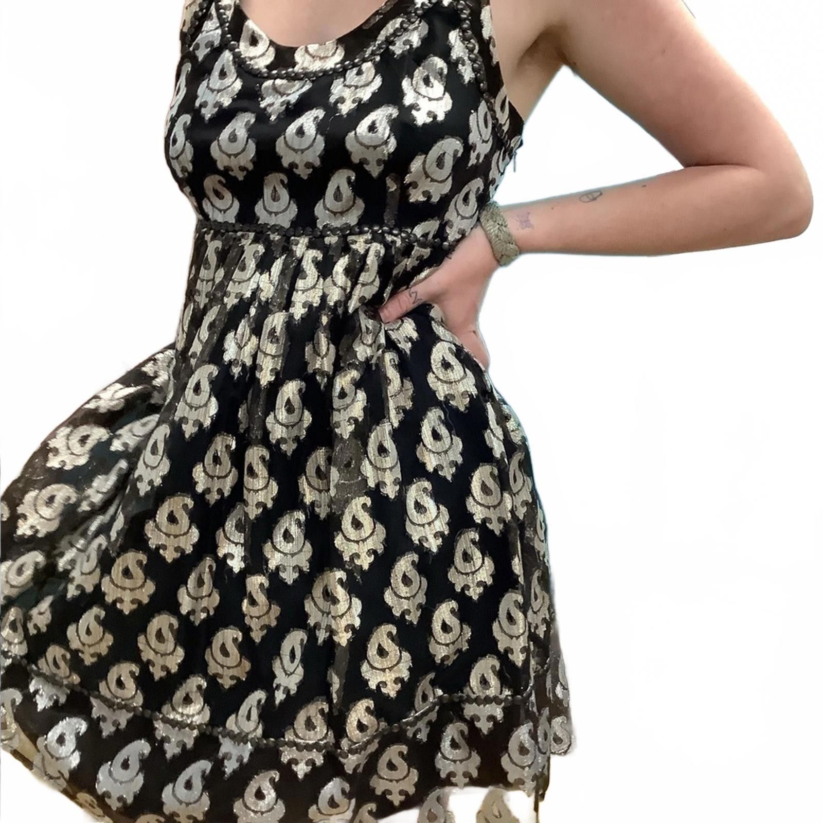 Free People Free People 8 Metallic Brown Silver Studded Mini Dress Size M / US 6-8 / IT 42-44 - 3 Thumbnail