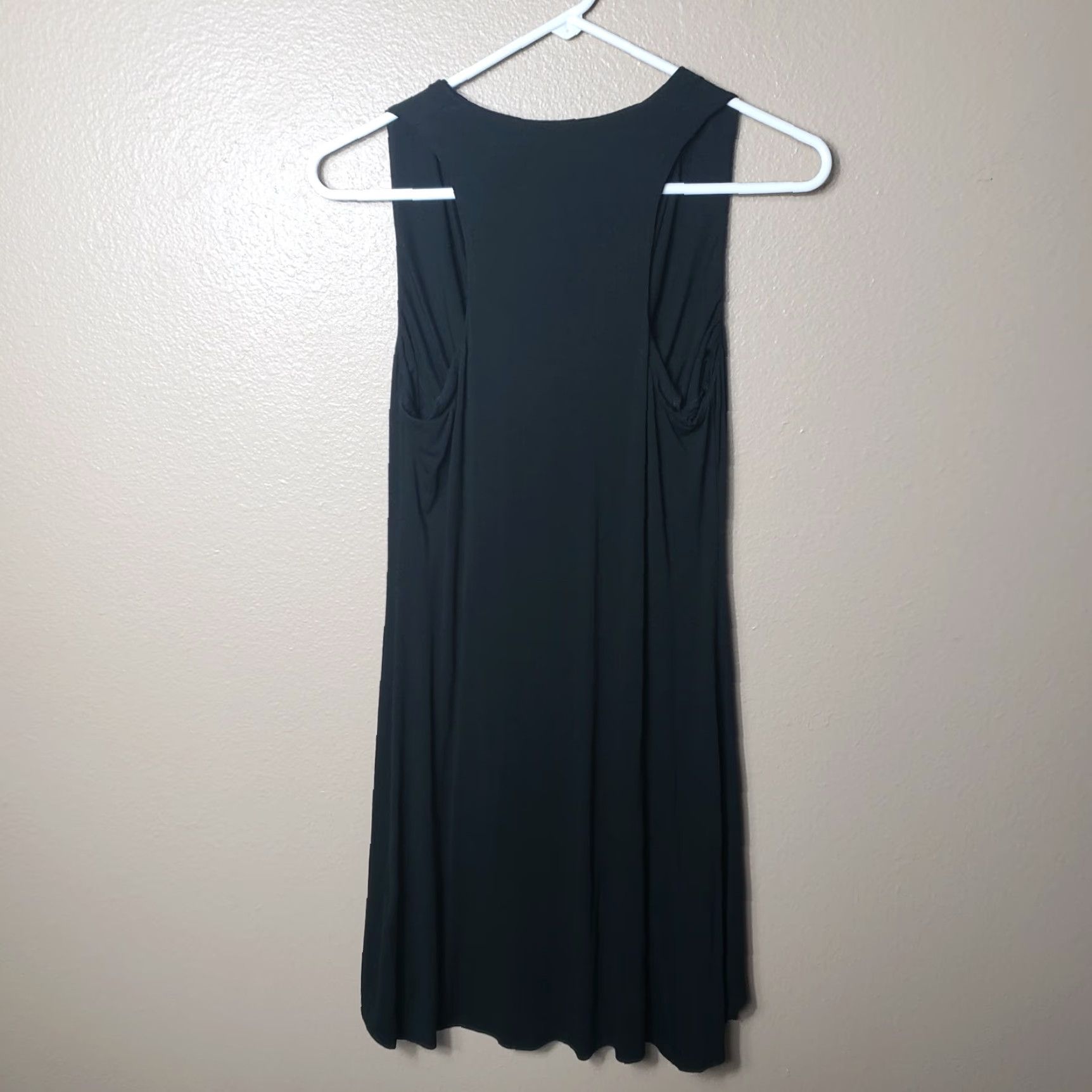 Alice + Olivia Alice + Olivia Base Drape Front Racerback Tank Dress XS Black Jersey Rayon/Spandex Knee Length Women Tank Dress XS Black Size XS / US 0-2 / IT 36-38 - 5 Thumbnail