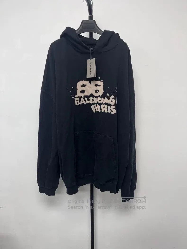 Balenciaga Balenciaga Letter Logo Print Hooded Long Sleeve Sweatshirt Size L / US 10 / IT 46 - 1 Thumbnail