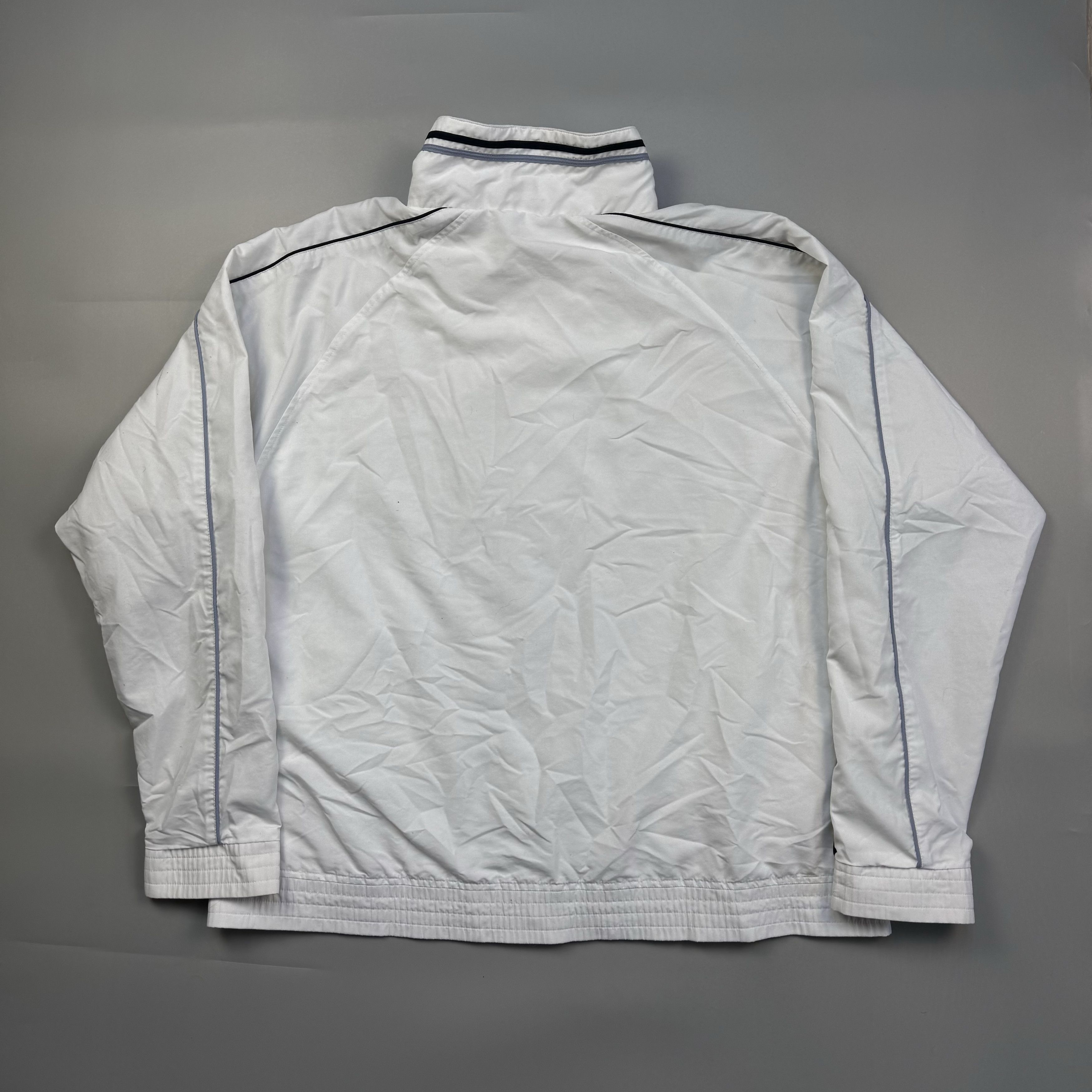 Fred Perry × Vintage FRED PERRY WHITE NYLON VINTAGE TRACK BOMBER ZIP JACKET Size US XL / EU 56 / 4 - 8 Thumbnail