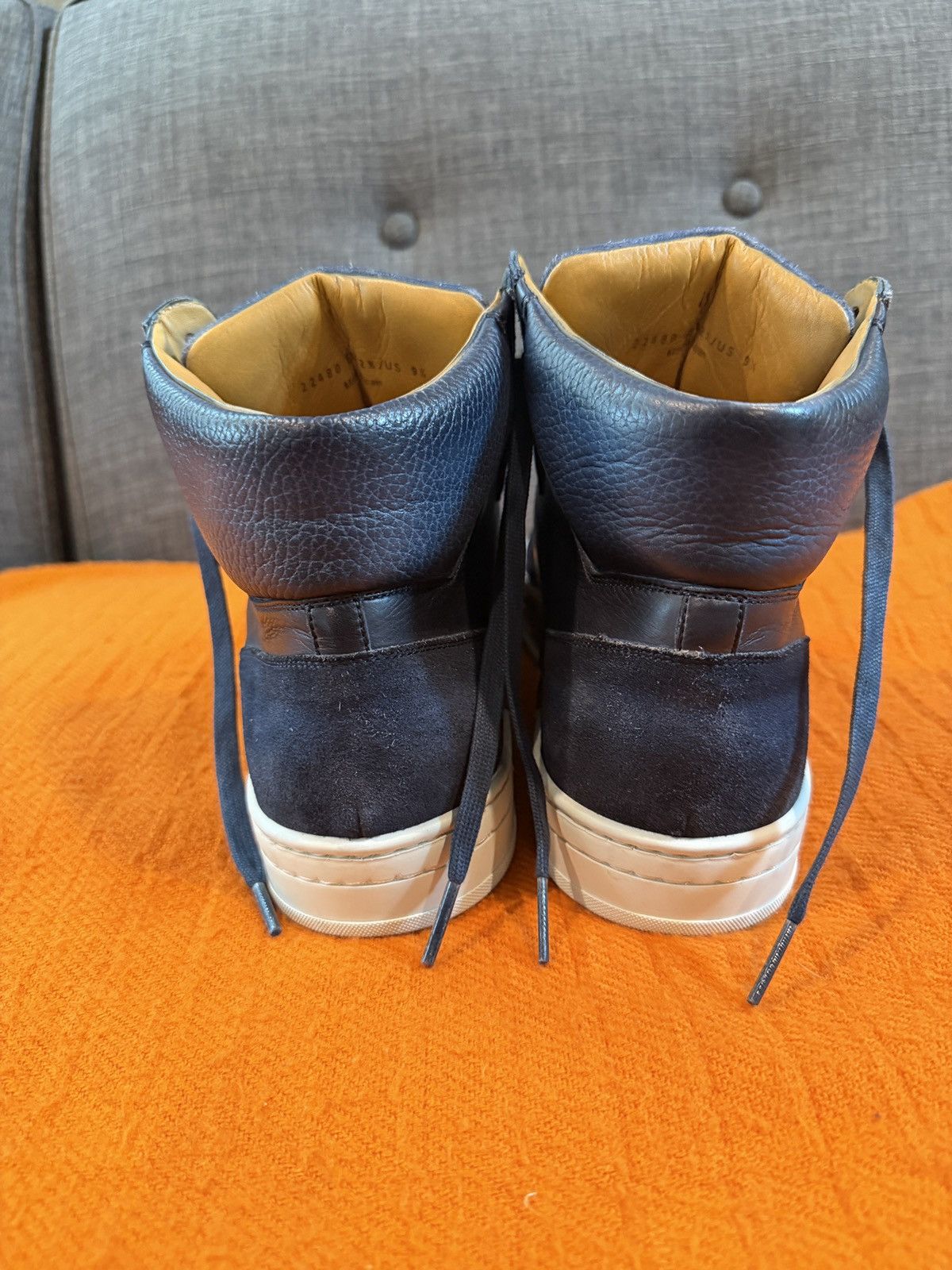 Magnanni 🔵 Men's Navy Leather High-Top Sneakers 🔵 Size US 9.5 / EU 42-43 - 7 Thumbnail