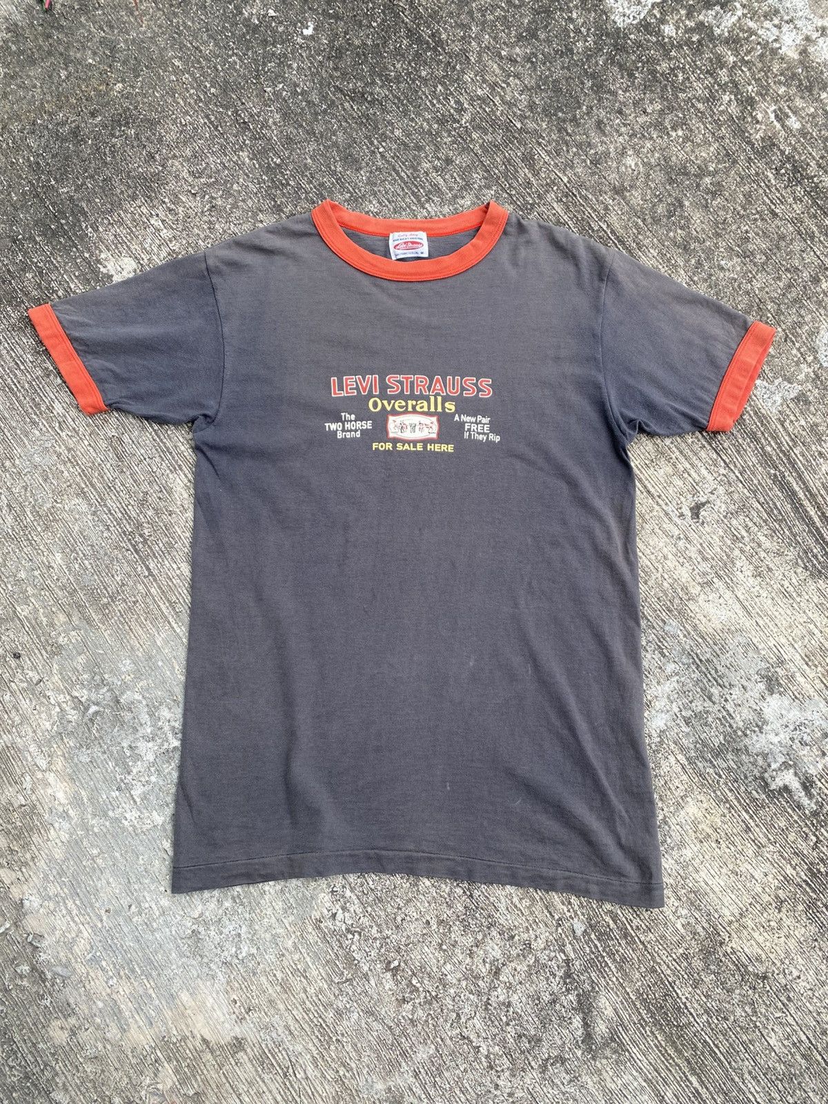 Other Vintage 90s Levi Strauss Overall's ringer T-Shirt in grey Size US L / EU 52-54 / 3 - 1 Thumbnail