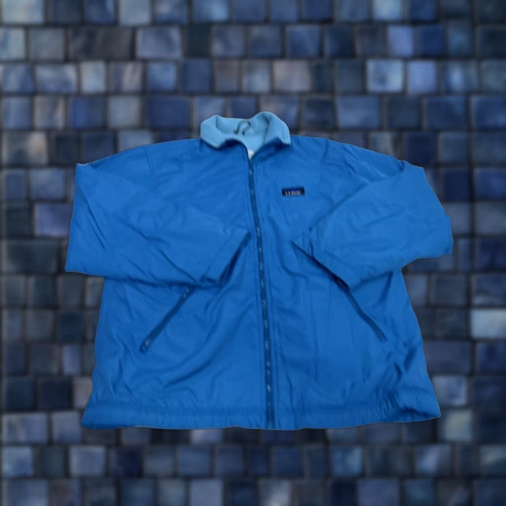 VINTAGE L.L. Bean Jacket Womens Large Green Nylon Coat Multi-season Full Zip Pockets Regular Fit