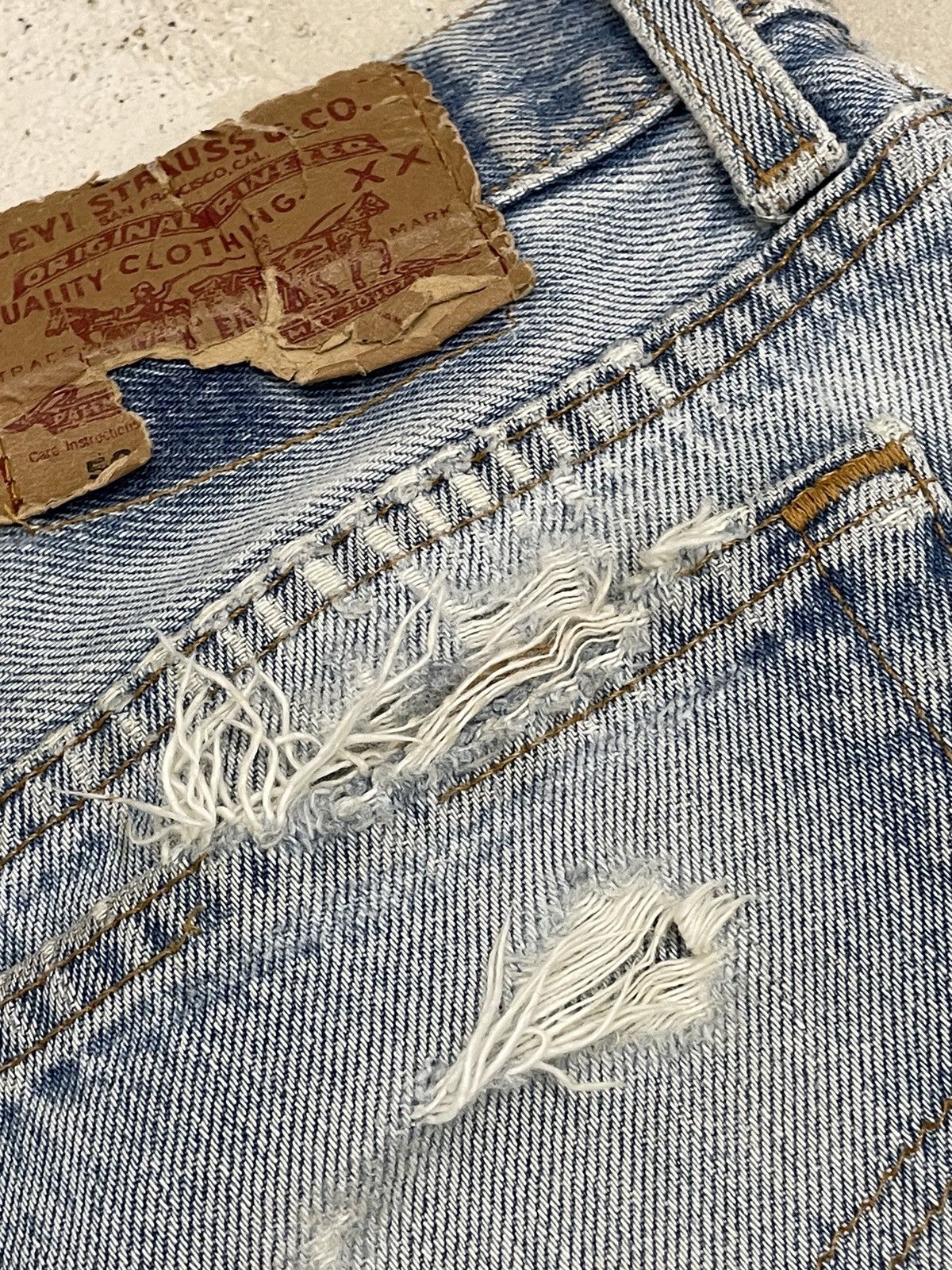 Levi's Vintage USA Levis 501 Distressed Rusty Cut Denim Size US 31 - 19 Thumbnail