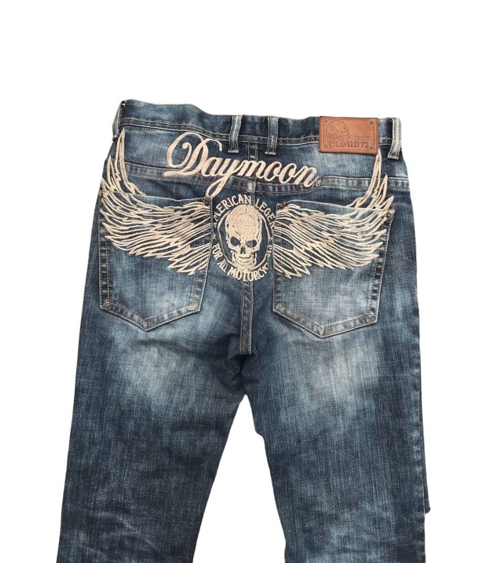 Japanese Brand Japanese CLOUD 72 Skull-Wings LGB embroidered Distress jean Size US 30 / EU 46 - 6 Thumbnail