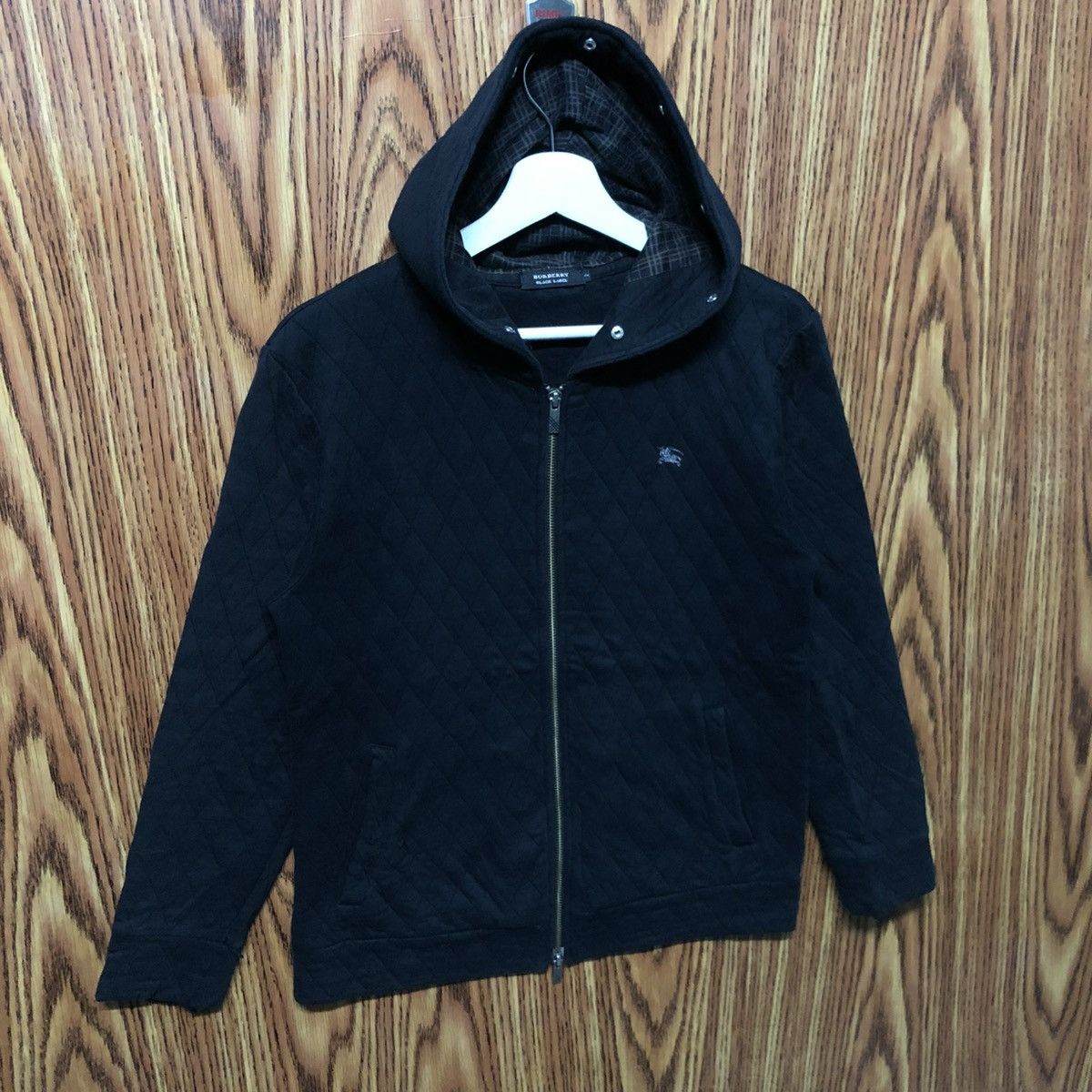 Burberry Vintage Burberry Black Rabel Quilted Hoodie Zipper Size US S / EU 44-46 / 1 - 2 Thumbnail