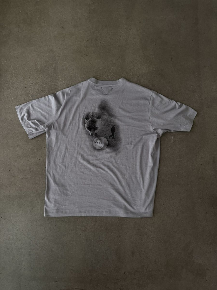 Prada ARCHIVAL!Prada Grey Printed Cotton Jersey T-Shirt Size US XXL / EU 58 / 5 - 4 Thumbnail
