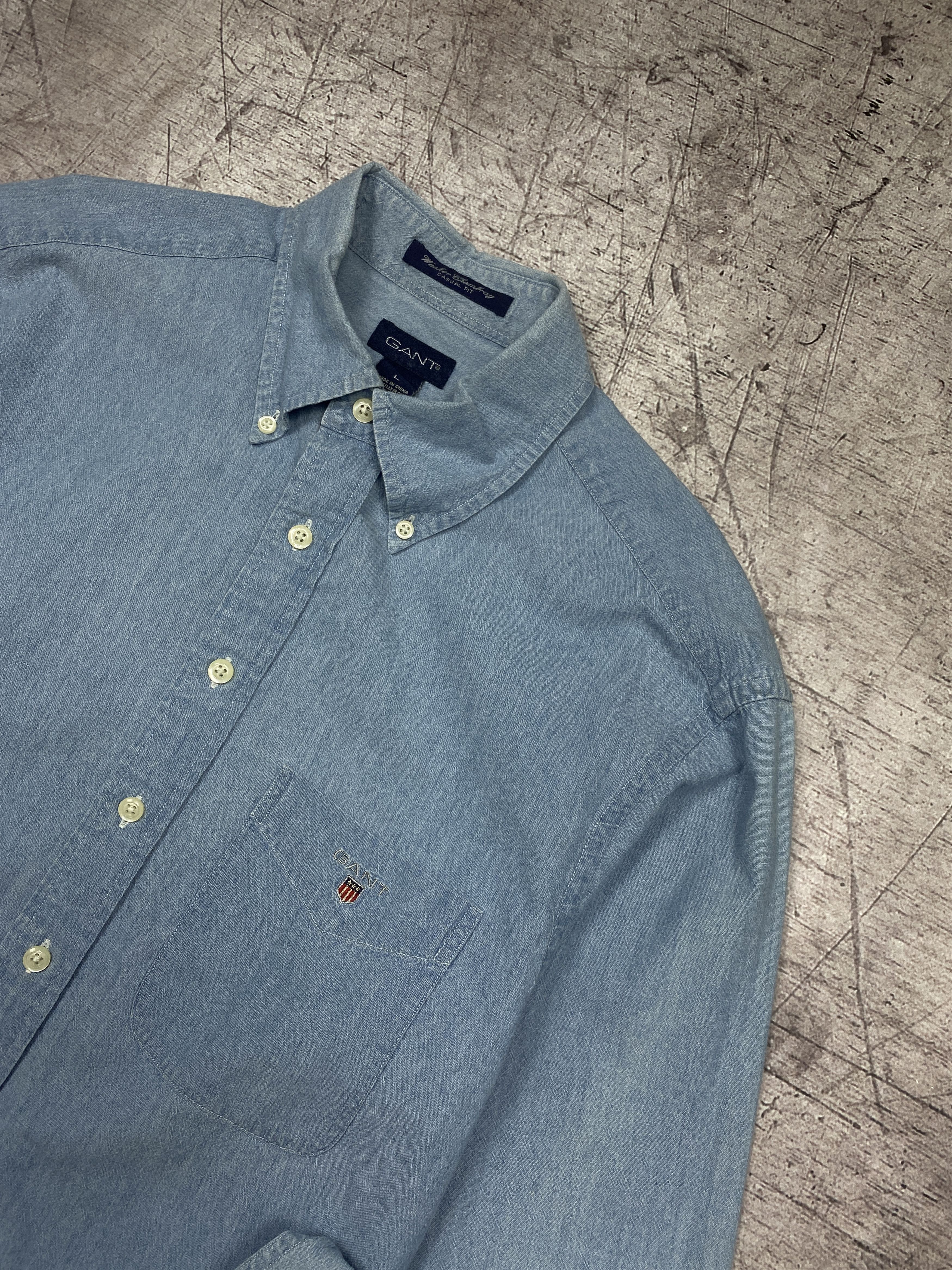 Gant × Vintage Gant Vintage Mens Denim Long Sleeve Shirt Size US L / EU 52-54 / 3 - 2 Thumbnail