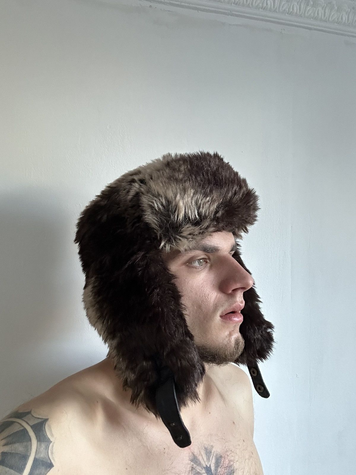 Hysteric Glamour × Japanese Brand Crazy Y2k Mohair Fuzzy Hat Ushanka Punk Winter Size ONE SIZE - 4 Thumbnail