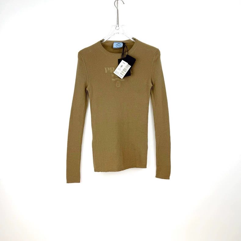 Prada Prada Camel classic logo wool sweater 2502-Nextarrow Size US XXS / EU 40 - 3 Thumbnail