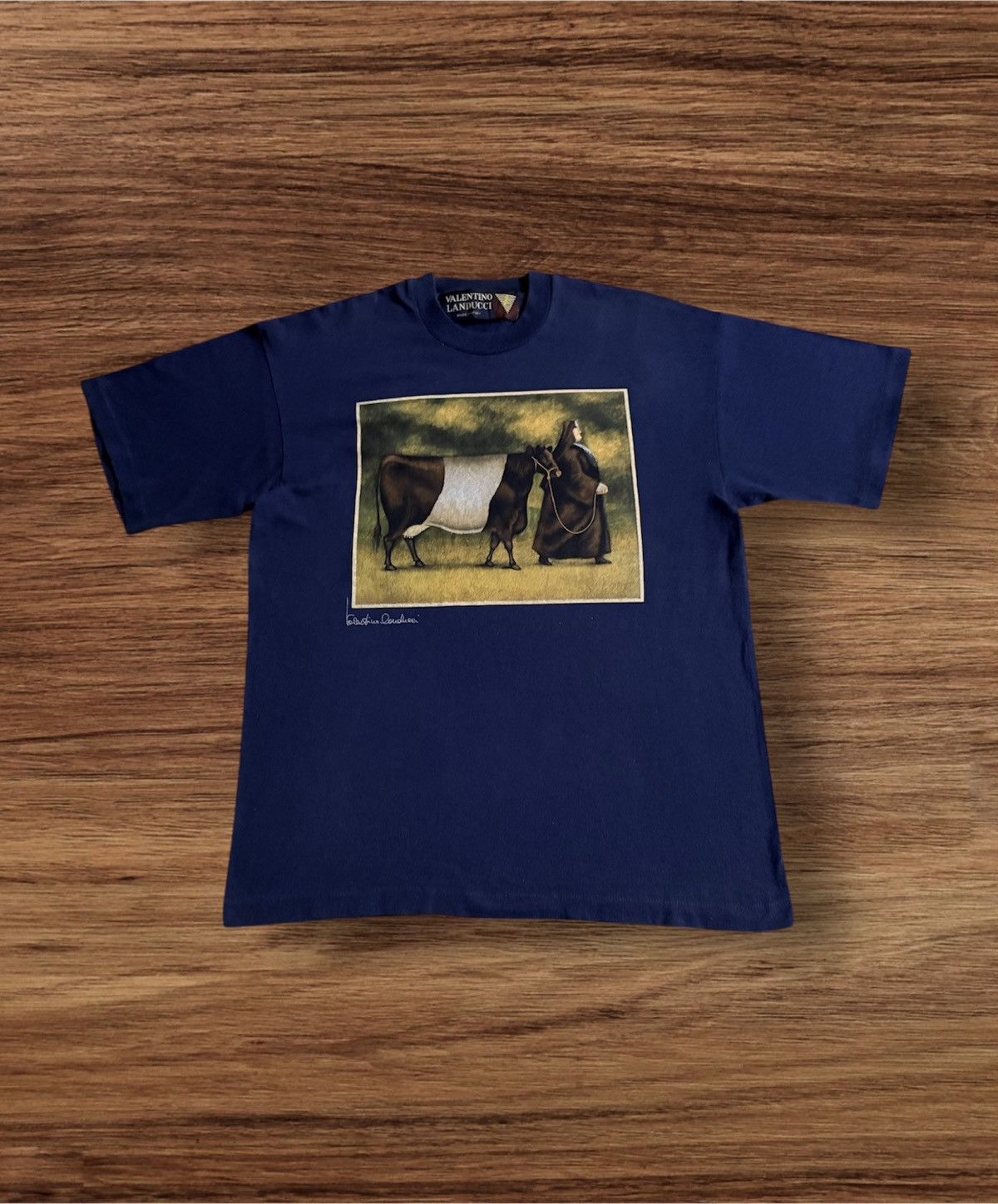 Other Vintage Designer Italy VALENTINO LANDUCCI T-Shirt Size US L / EU 52-54 / 3 - 1 Thumbnail