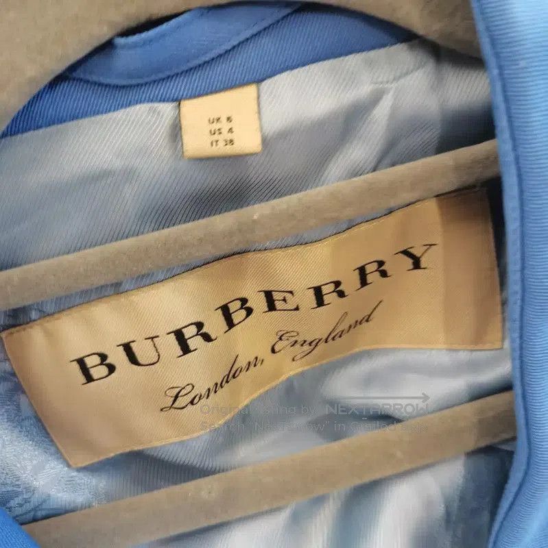 Burberry Burberry Blue Mid-Length Trench Coat for Women. Size M / US 6-8 / IT 42-44 - 4 Thumbnail