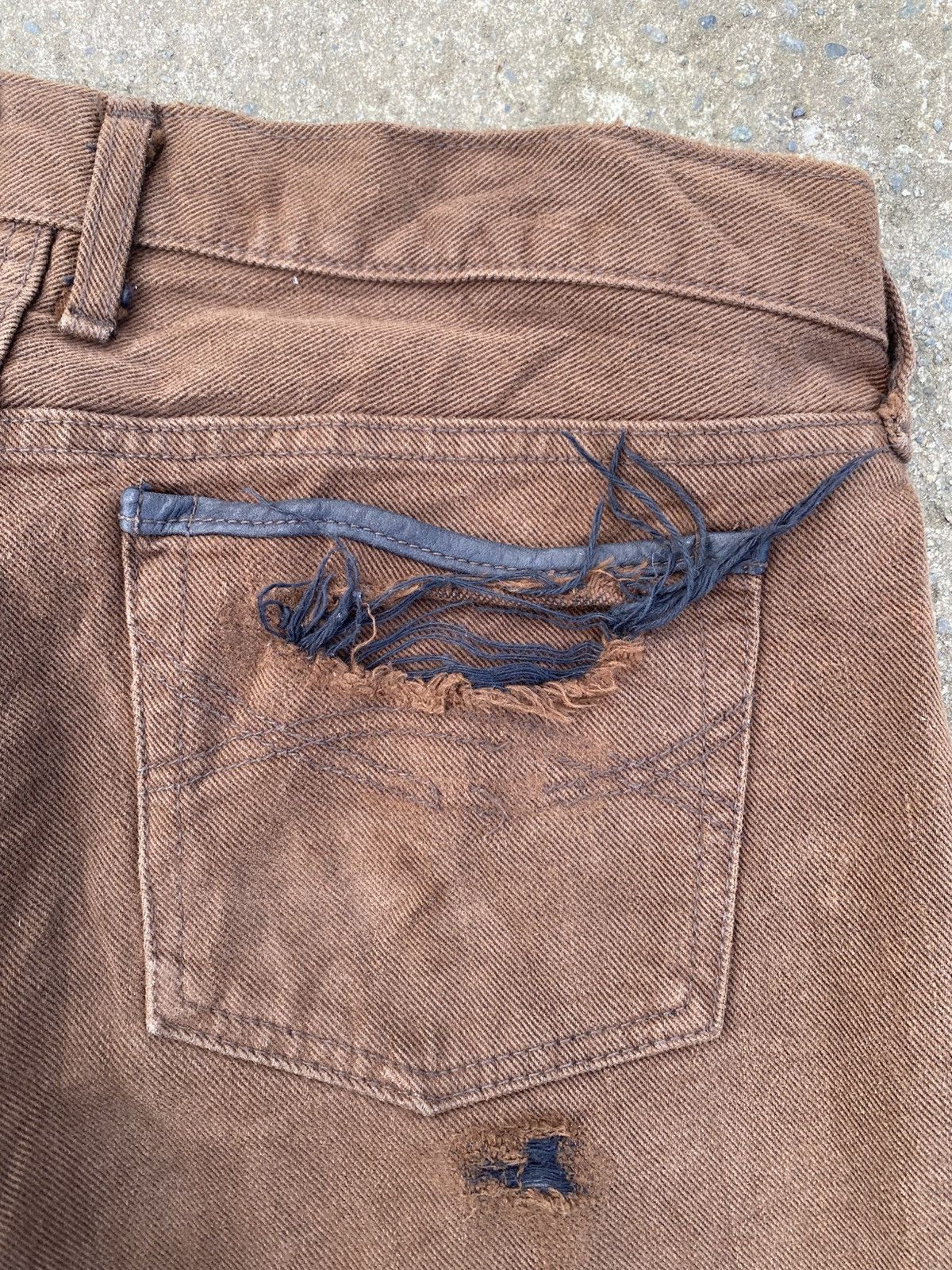 14th Addiction × KMRii RAGE Brown Thick Cotton Flare Denim Size US 31 - 9 Thumbnail