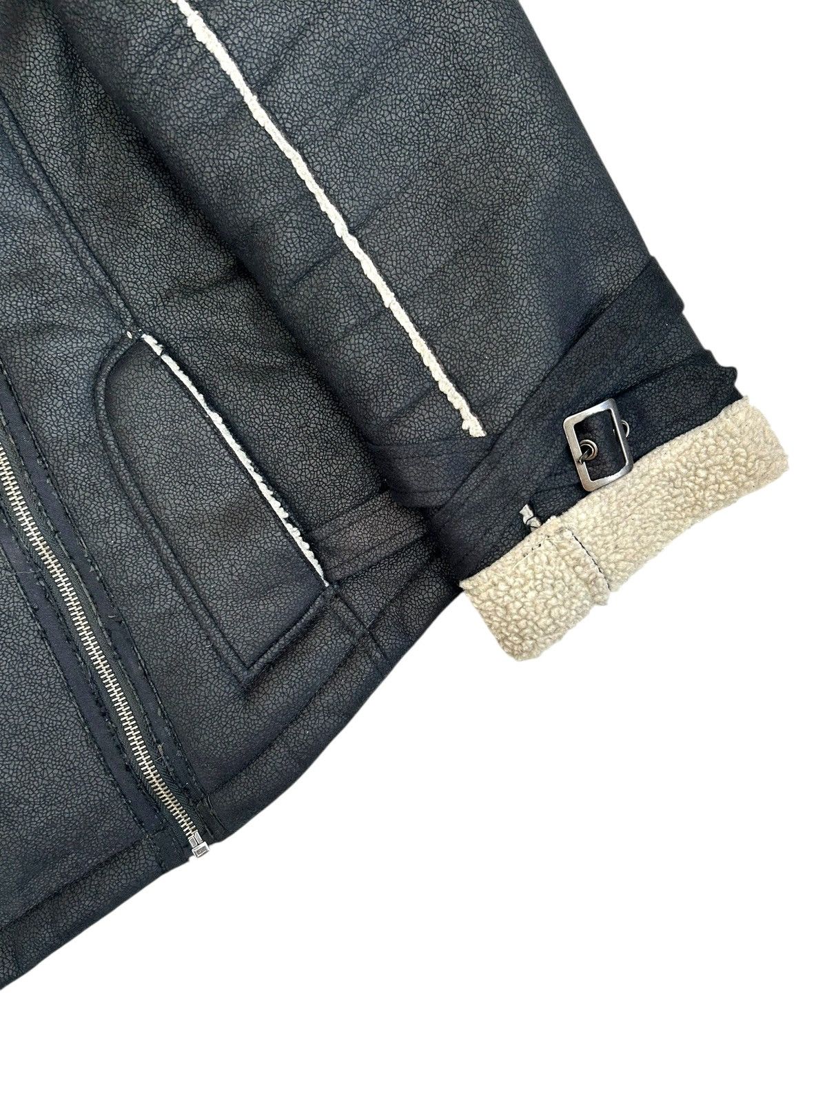 Miss Sixty Miss Sixty Sherpa Biker Jacket Hooded Black Y2K Faux Fur Size XL / US 12-14 / IT 48-50 - 7 Thumbnail