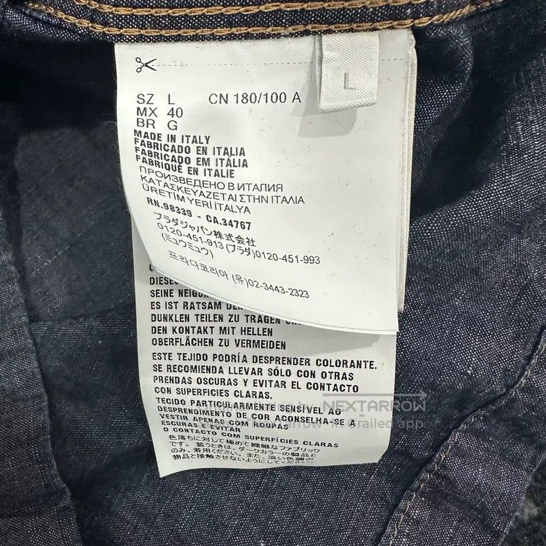 Prada Prada Navy blue linen denim button triangle logo long-slee Size US L / EU 52-54 / 3 - 5 Thumbnail