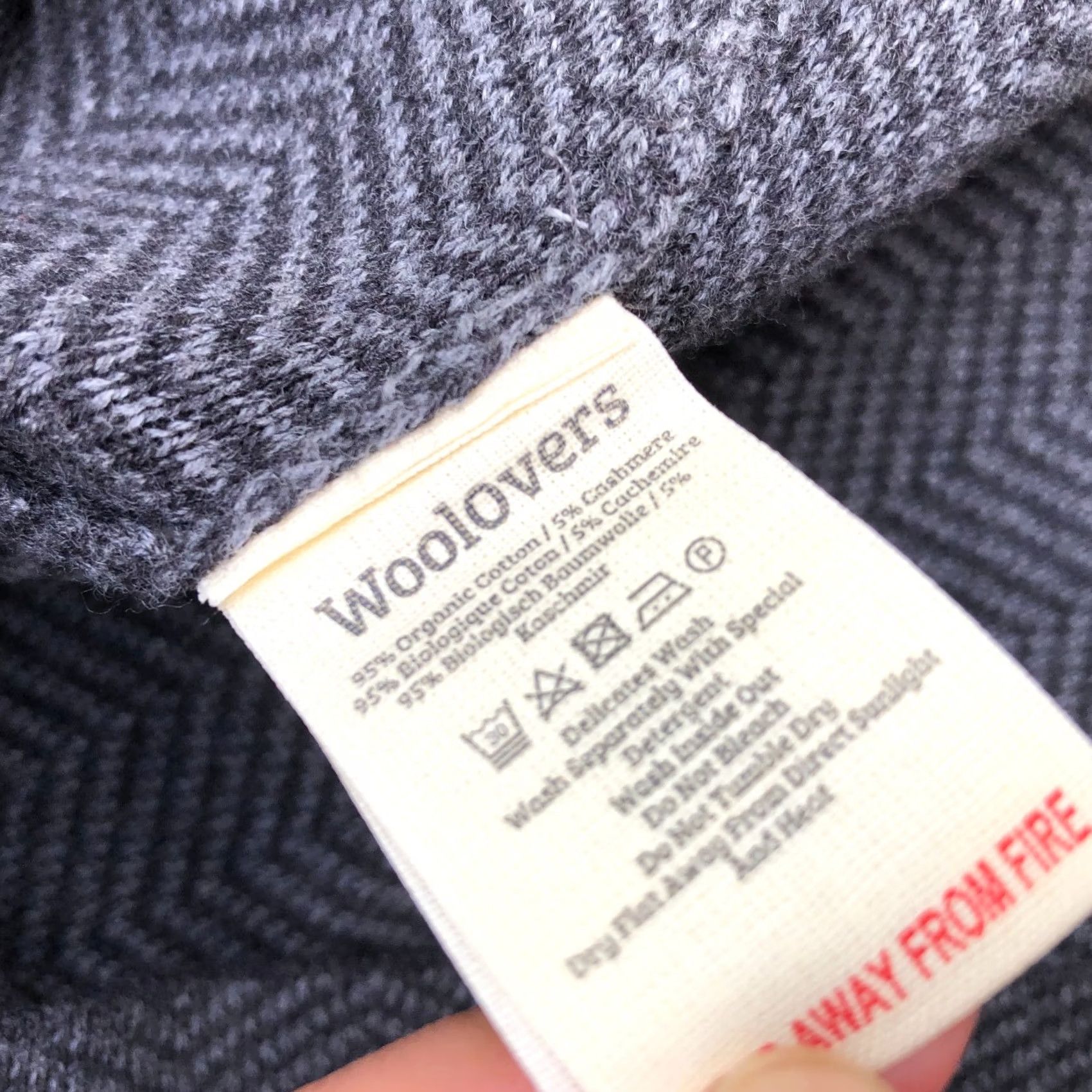 Vintage WOOLOVERS Sweater Vest Men's MED Grey Cotton Cashmere Blend Herringbone Button Size US M / EU 48-50 / 2 - 5 Thumbnail