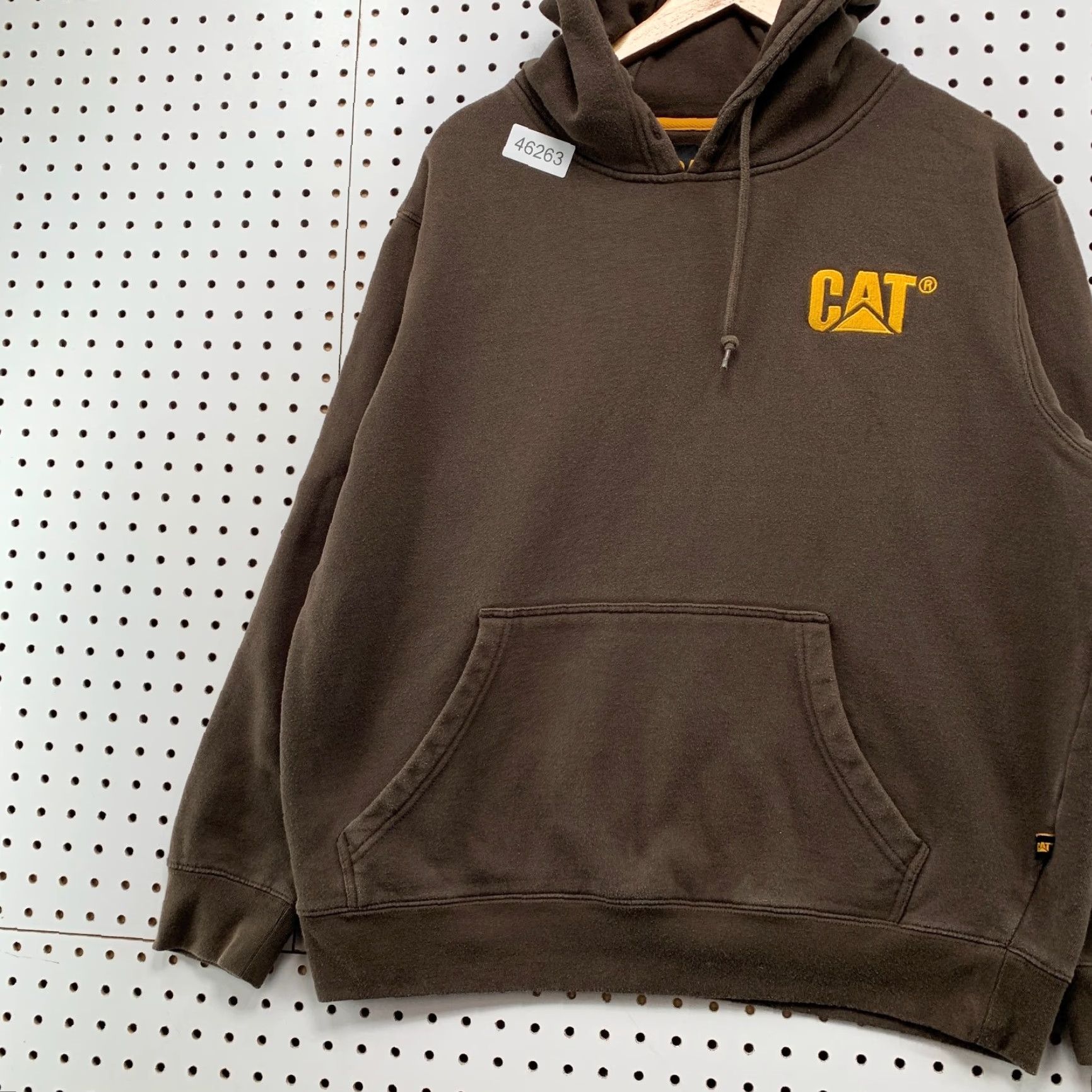 Vintage CAT Caterpillar Hoodie Mens Large Brown Heavyweight Workwear Grunge Cate? Size US L / EU 52-54 / 3 - 3 Thumbnail