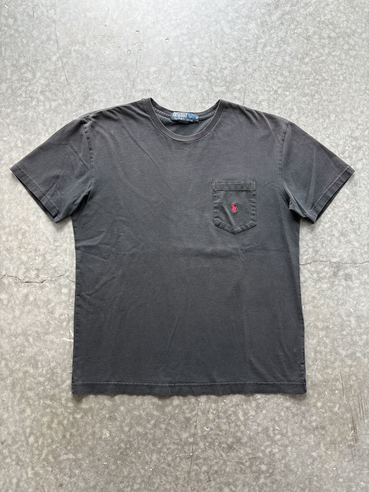Polo Ralph Lauren Vintage Y2K Polo Ralph Lauren Pocket Tee Faded Black Size US M / EU 48-50 / 2 - 1 Thumbnail
