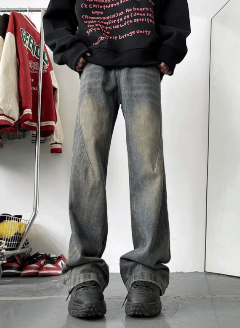 Japanese Brand American retro street washed distressed jeans Size US 32 / EU 48 - 1 Thumbnail