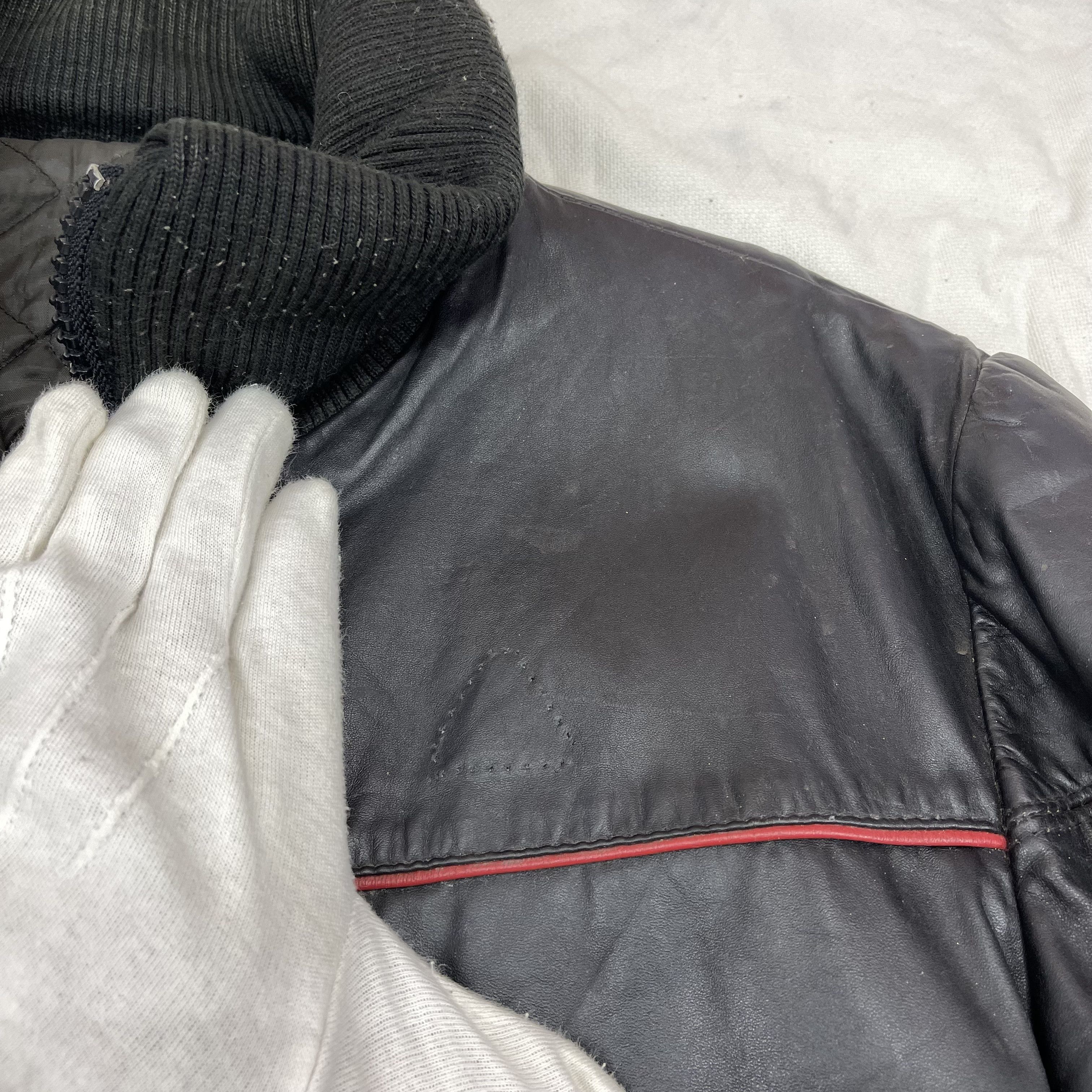 Vintage 90s Vintage ANGORA Leather Jacket Motorcycle Jacket #1187/AP Size US M / EU 48-50 / 2 - 6 Thumbnail