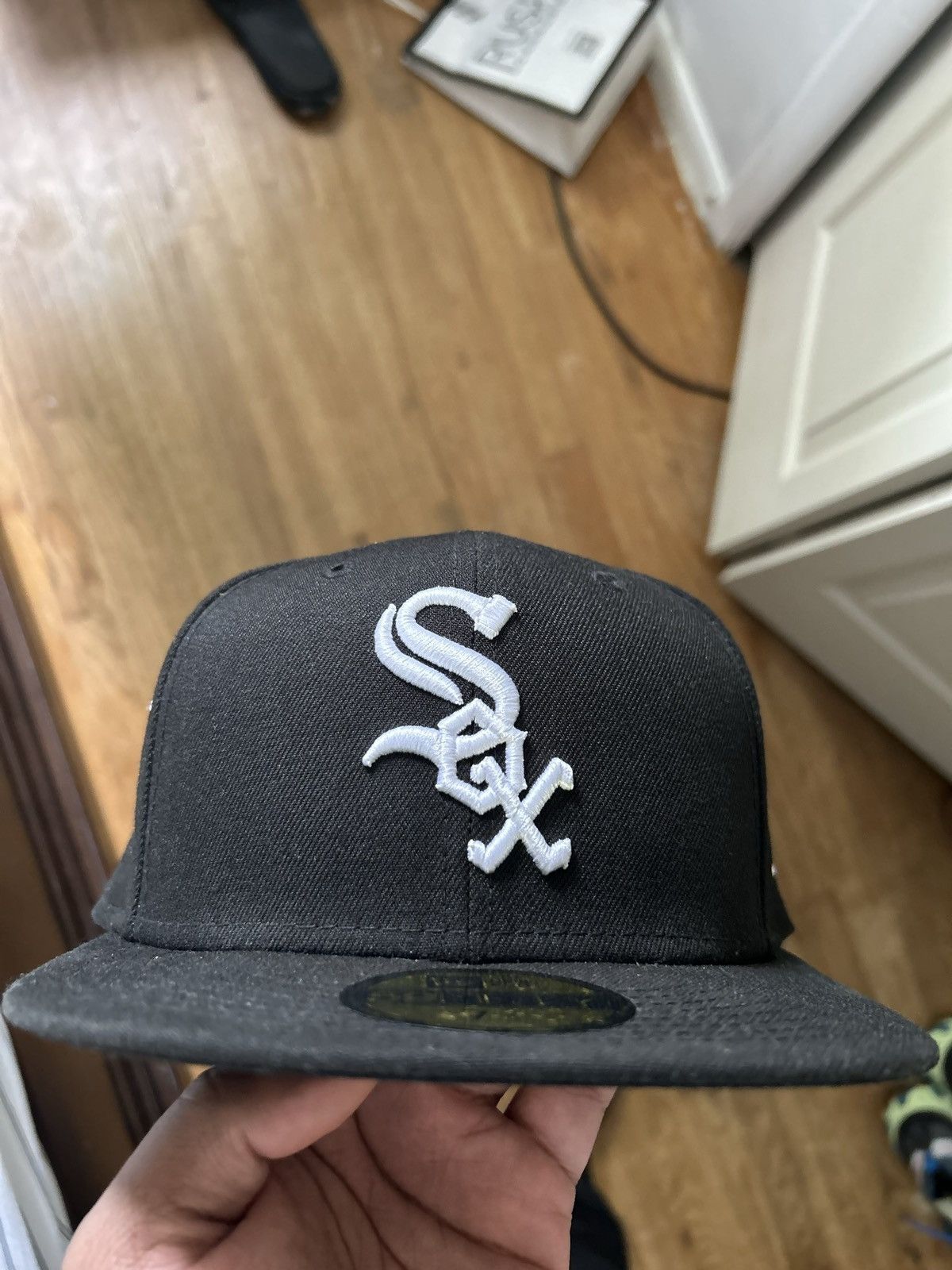image of Half Evil White Sox Fitted Hat in Black, Men's