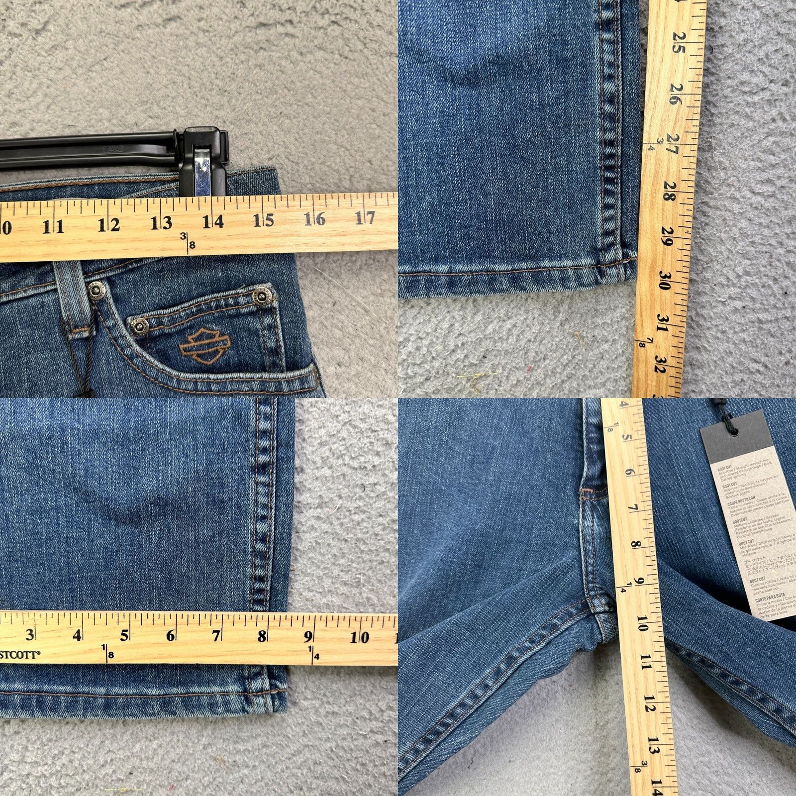 Harley Davidson Harley-Davidson Jeans Women 8 Petite H-D Denim Blue Bootcut Stretch 5 Pocket NEW Jeans Size 30" / US 8 / IT 44 - 9 Thumbnail