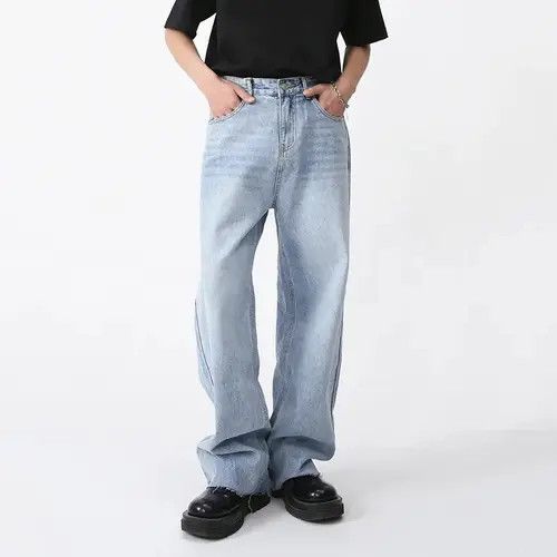 VIBE Washed distressed loose baggy jeans y2k Size US 34 / EU 50 - 6 Thumbnail