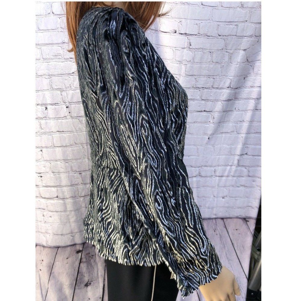 Other Burnout Velvet Blouse Long Sleeve Dark Green S Size S / US 4 / IT 40 - 5 Thumbnail