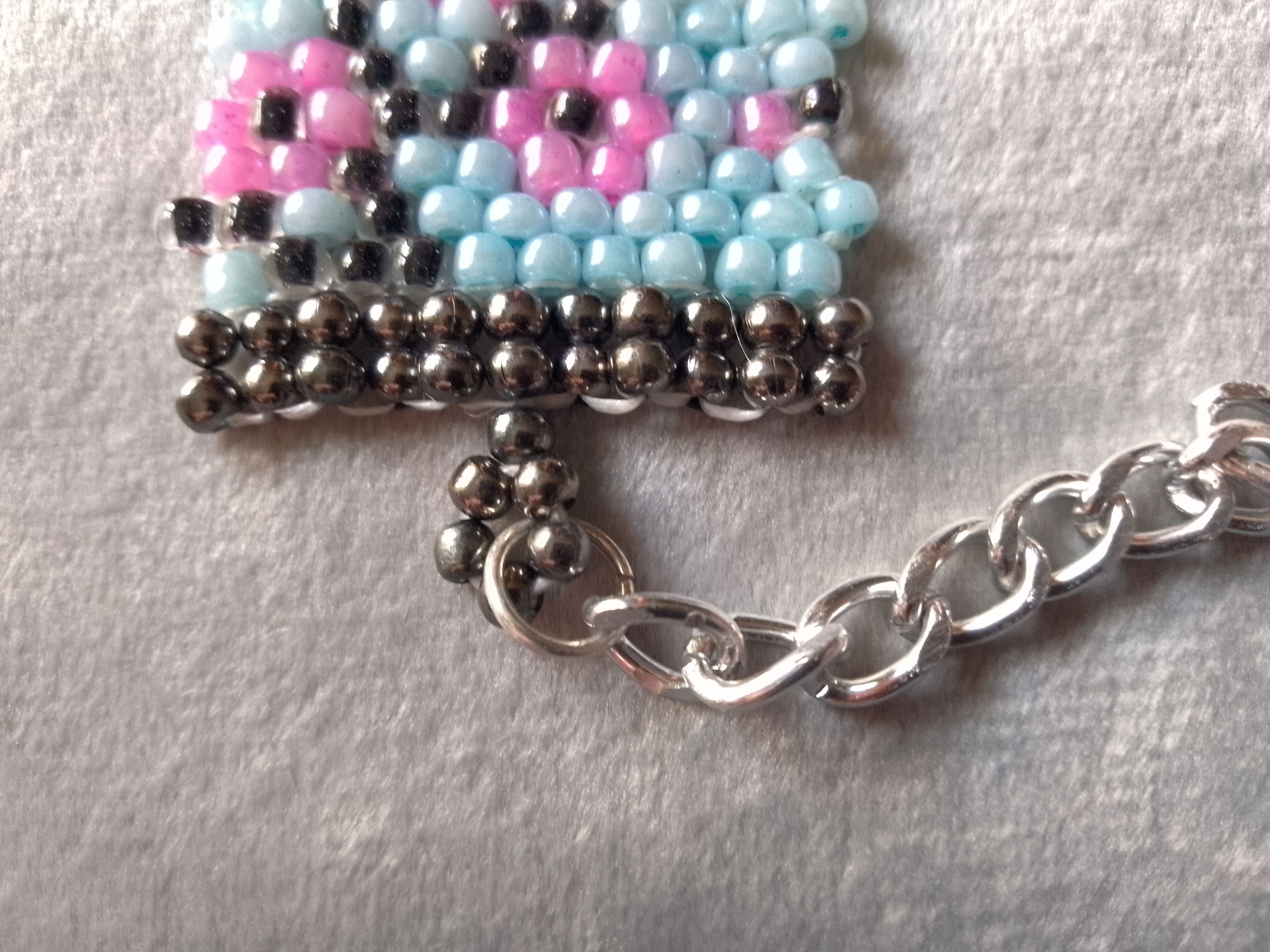 Handmade Bracelet Blue Beaded Japanese Style Pattern Size ONE SIZE - 6 Thumbnail