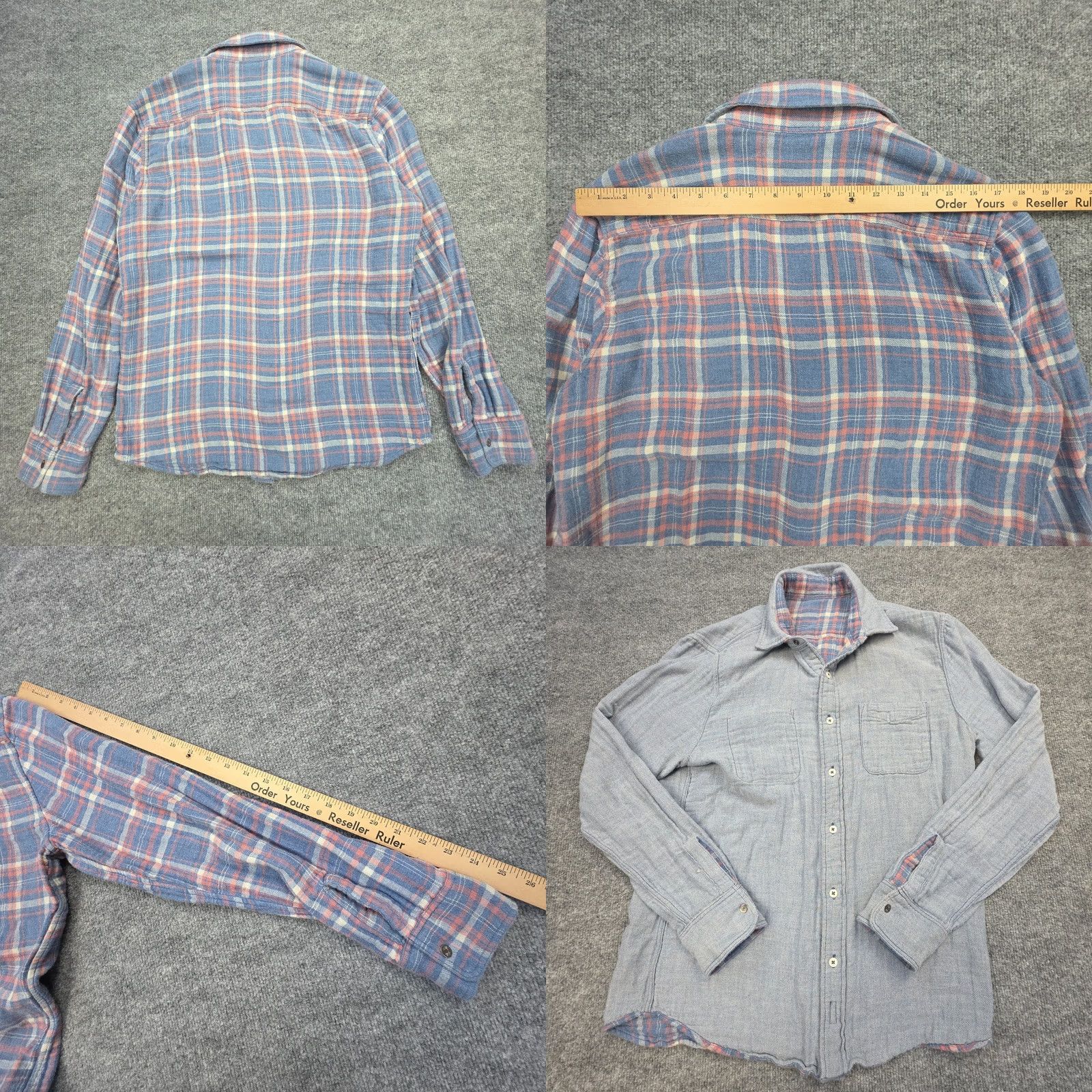 Faherty VINTAGE Faherty Reversible Shirt Men's Medium Plaid Blue Pink White Button Up Size US M / EU 48-50 / 2 - 8 Thumbnail