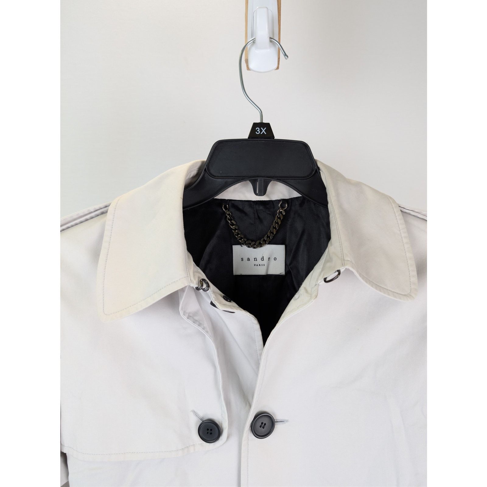 Sandro o1rshd1 CC20 short trench coat in a light beige Size US M / EU 48-50 / 2 - 6 Thumbnail