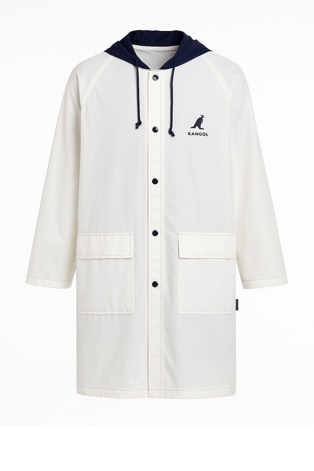 Kangol Vintage Kangol England White Hooded Long Coat Rain Jacket Size US L / EU 52-54 / 3 - 2 Thumbnail