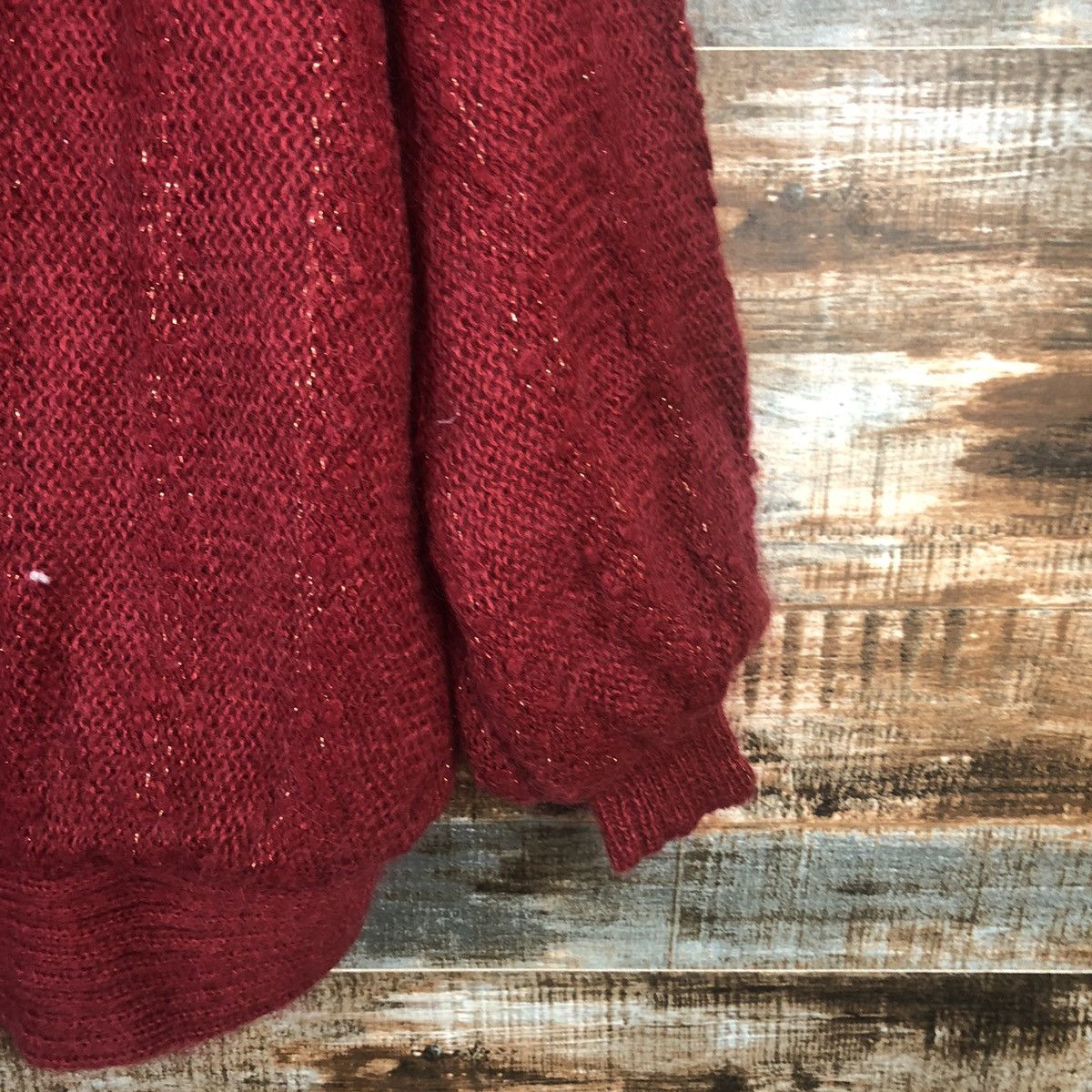 Homespun Knitwear Art Galde Red vintage Cardigan mohair Knitwear #A2265 Size XL / US 12-14 / IT 48-50 - 16 Thumbnail