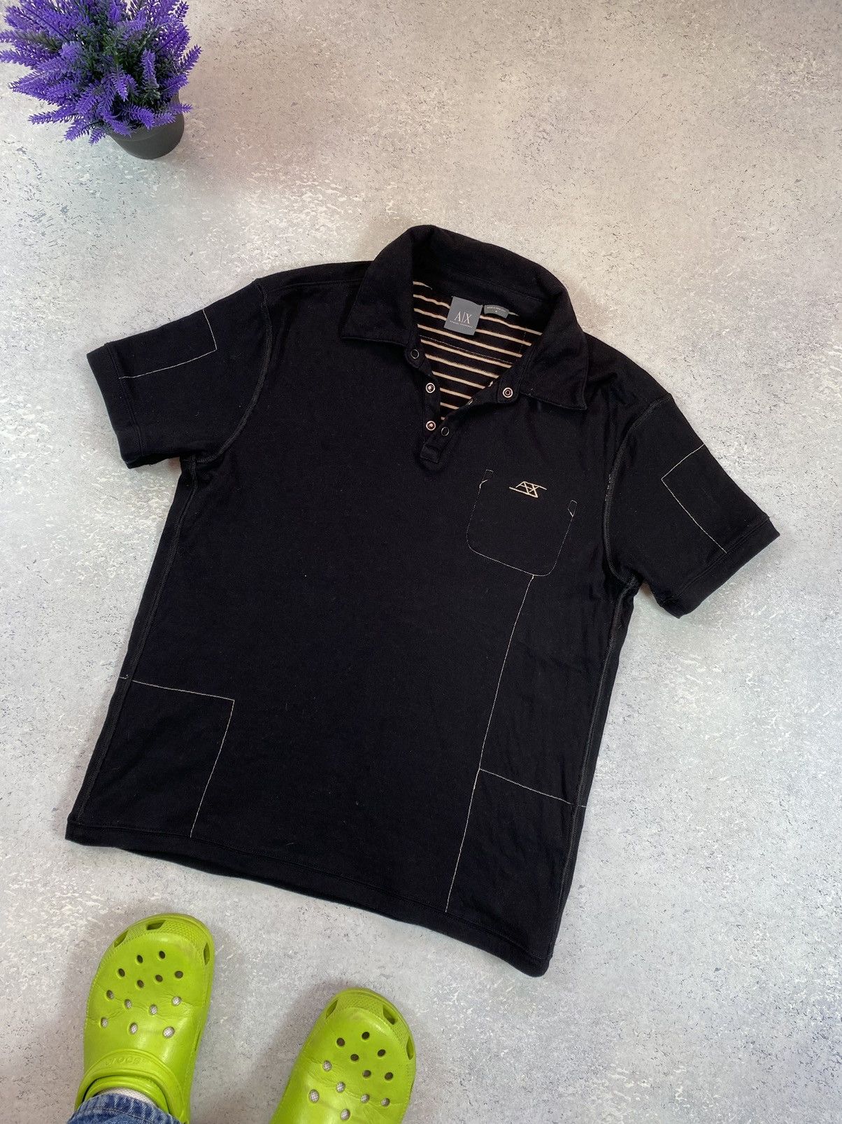 Armani Exchange Armani Exchange Men’s Black Polo Shirt Size Medium Size US M / EU 48-50 / 2 - 1 Thumbnail