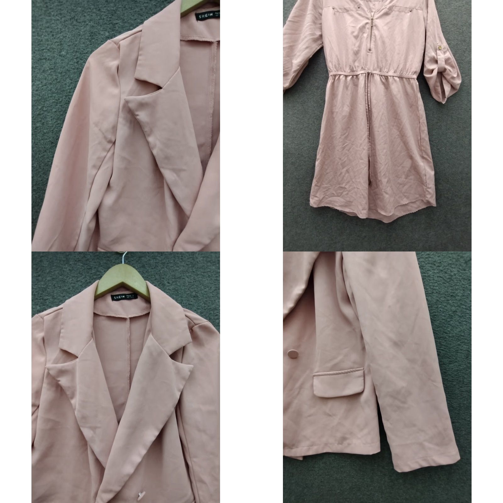 Shein Shein + MPH Collection Blazer Dress Set Pink M V-Neck Zip - 2 Piece Outfit Women Size M / US 6-8 / IT 42-44 - 9 Thumbnail