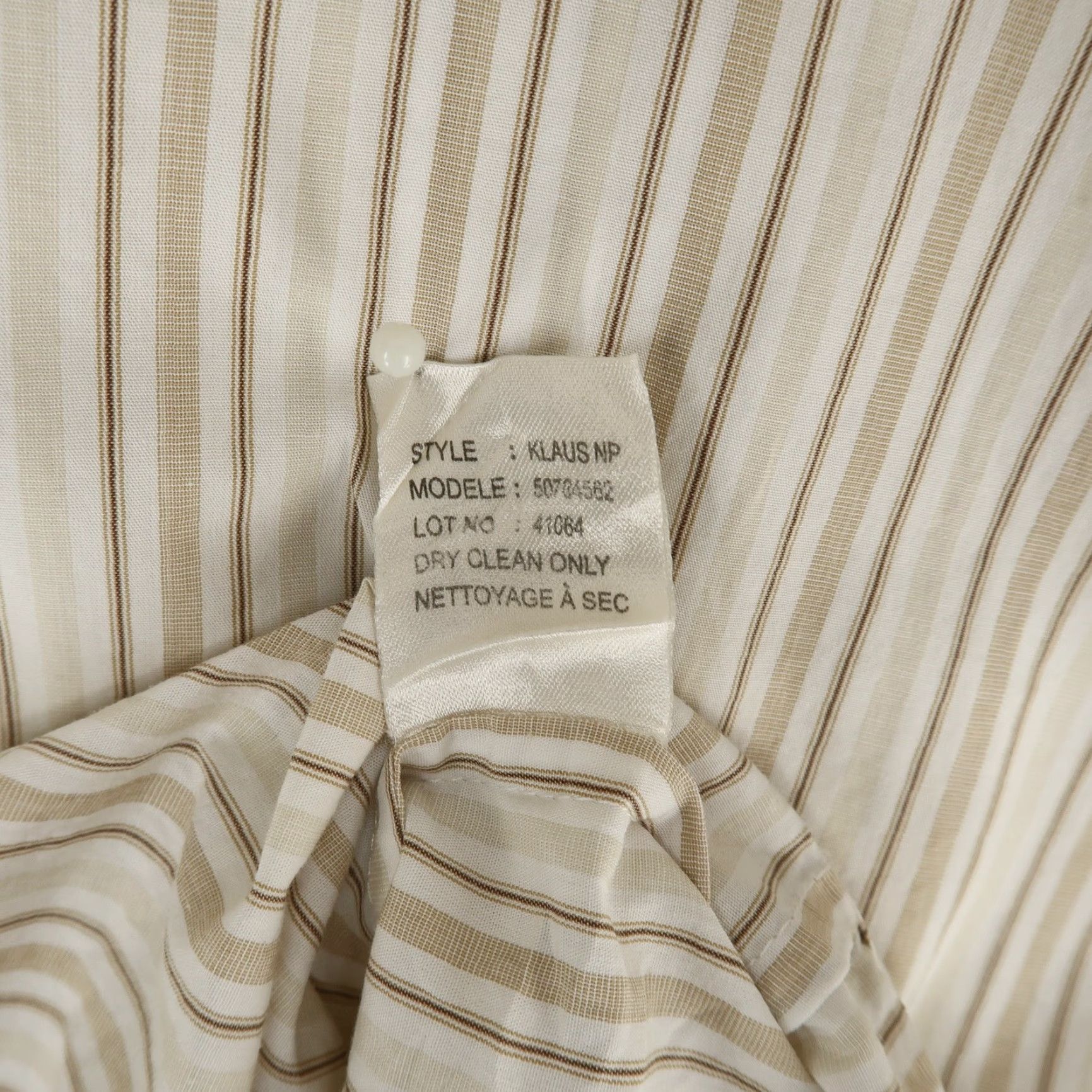 Theory Theory Shirt Mens XL Beige Striped Button-Up Long Sleeve Button Size US XL / EU 56 / 4 - 7 Thumbnail