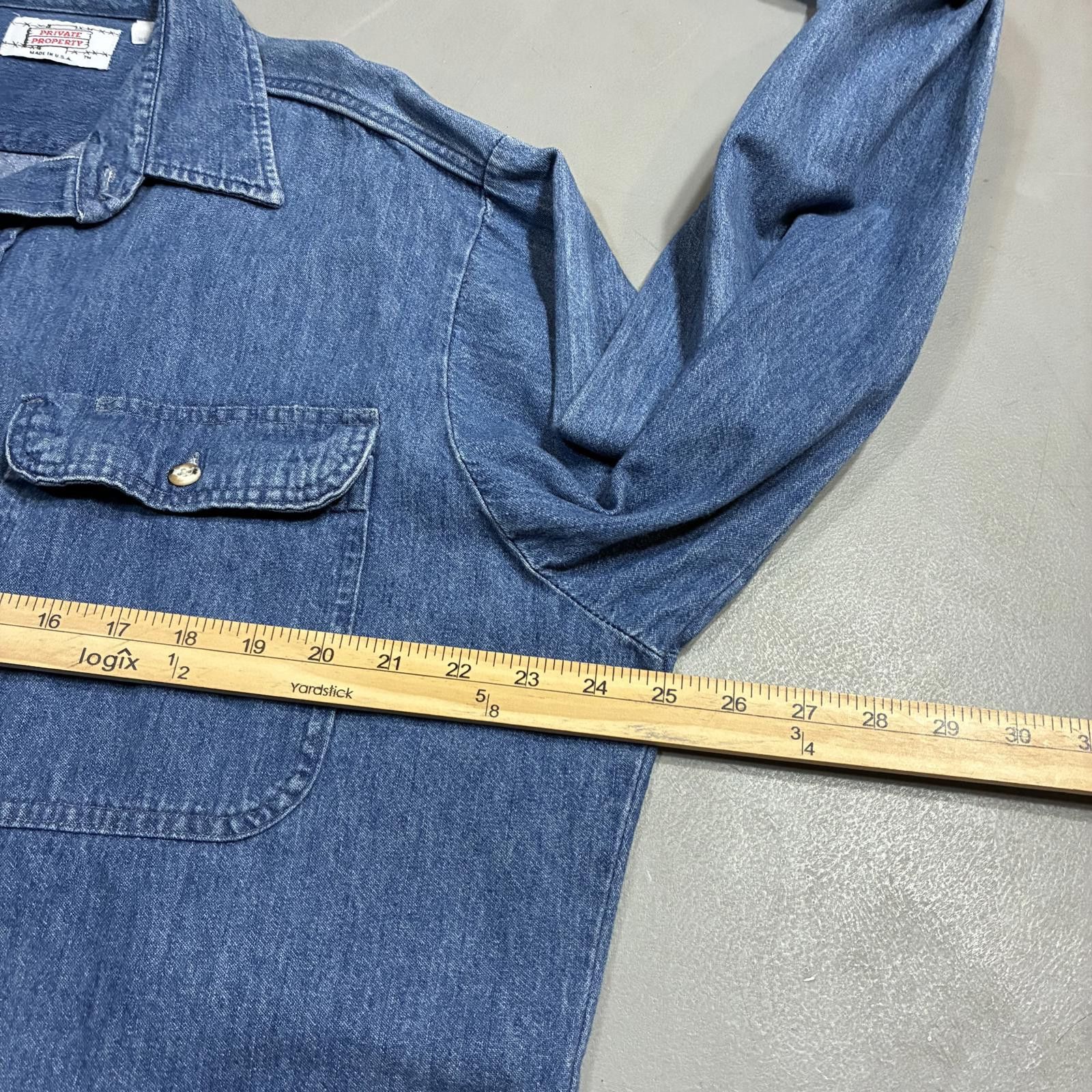 Other Vintage 80s Private Property Oversized Denim Work Shirt USA Size US L / EU 52-54 / 3 - 5 Thumbnail