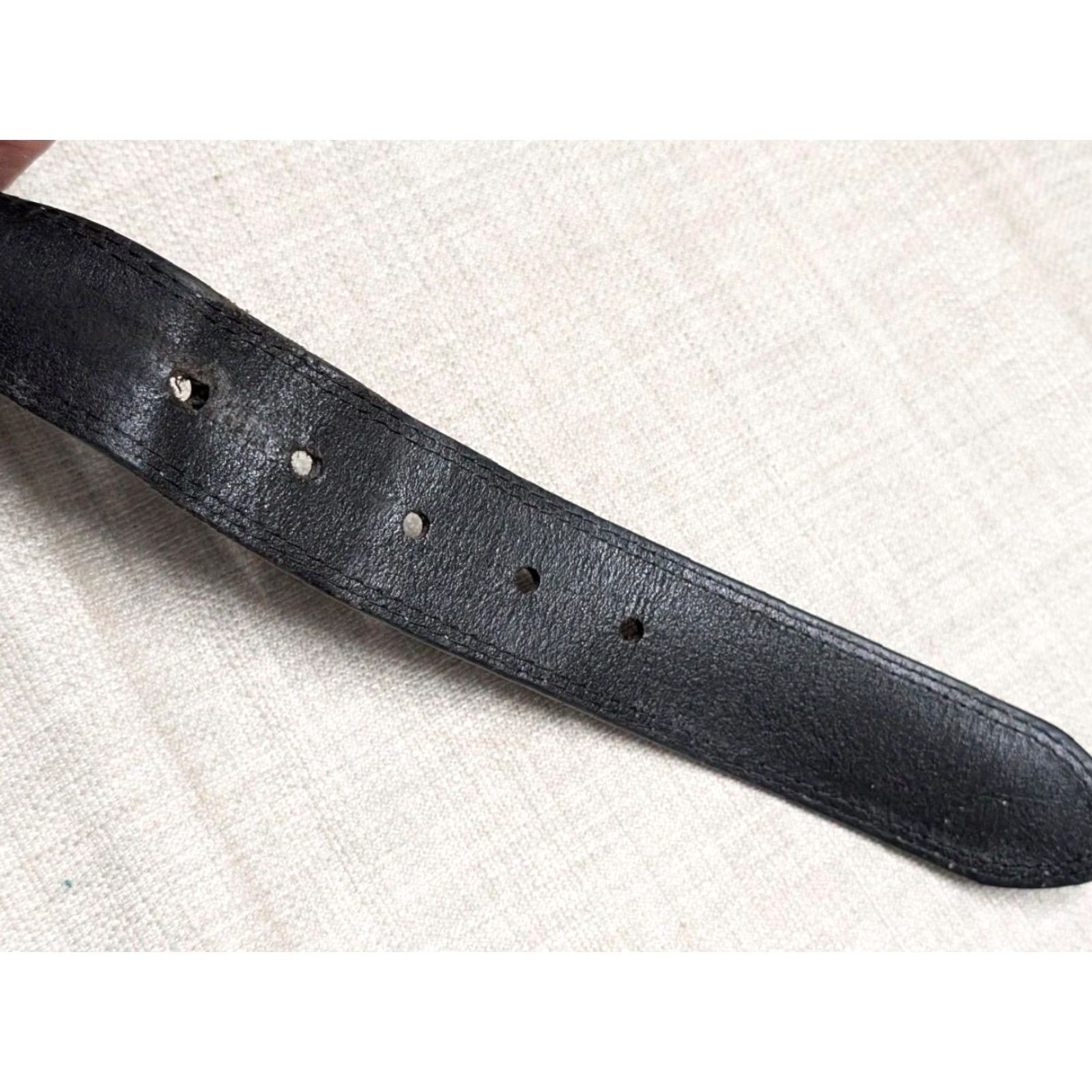 Vintage VINTAGE Browning belt 46 leather Cowhide full grain STITCHED black 1-3/8" belt Regular Mens Belt Size 46 - 8 Thumbnail