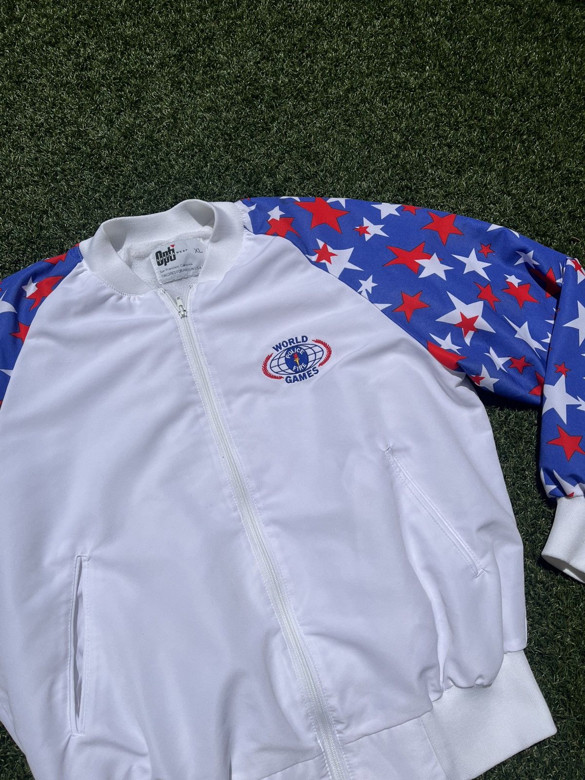Vintage VTG 80’s USA Themed Police Games White Jacket Size US XL / EU 56 / 4 - 6 Thumbnail
