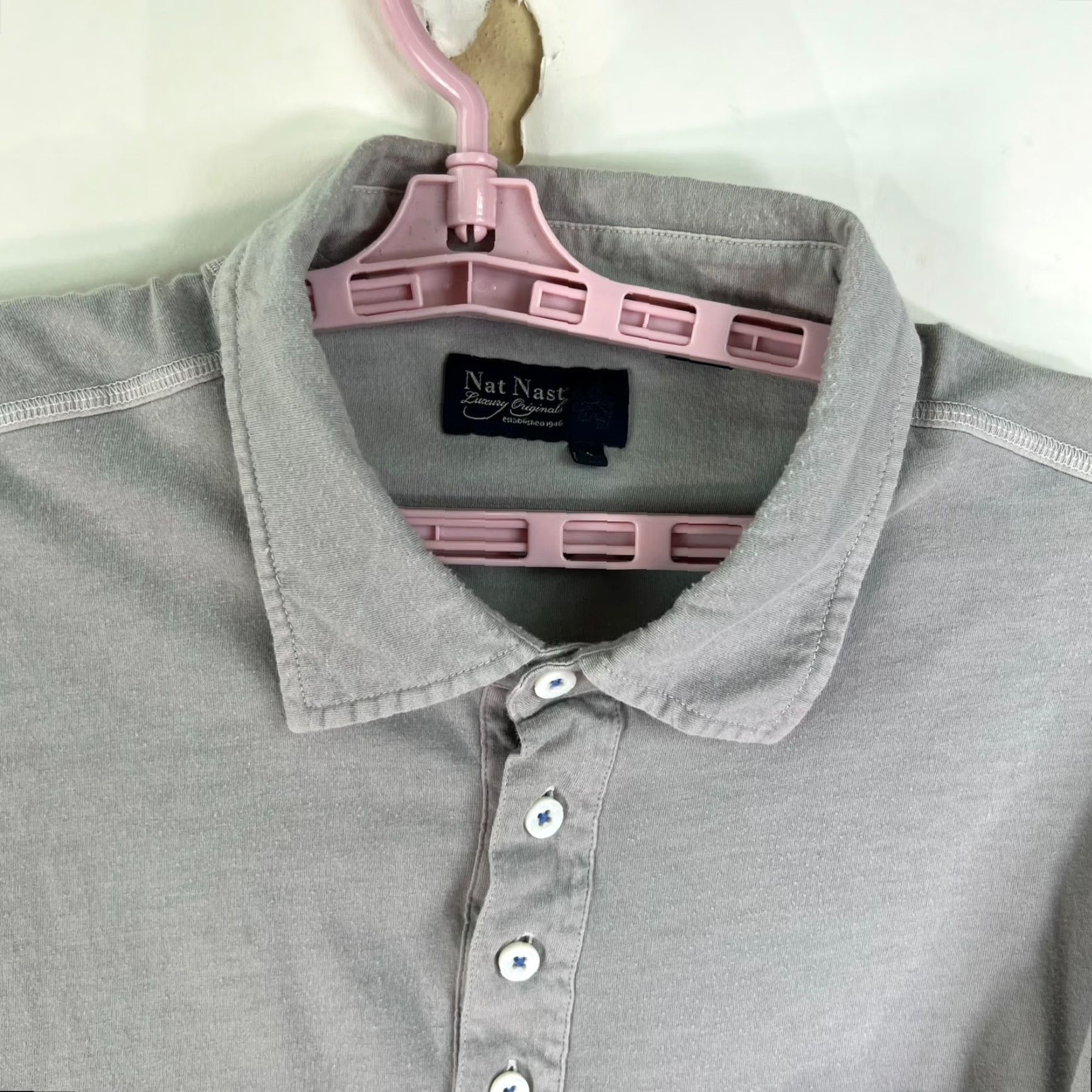 Nat Nast VINTAGE Nat Nast Men's Polo Shirt Golf Activewear Casual Travel Size Large Gray Size US L / EU 52-54 / 3 - 3 Thumbnail